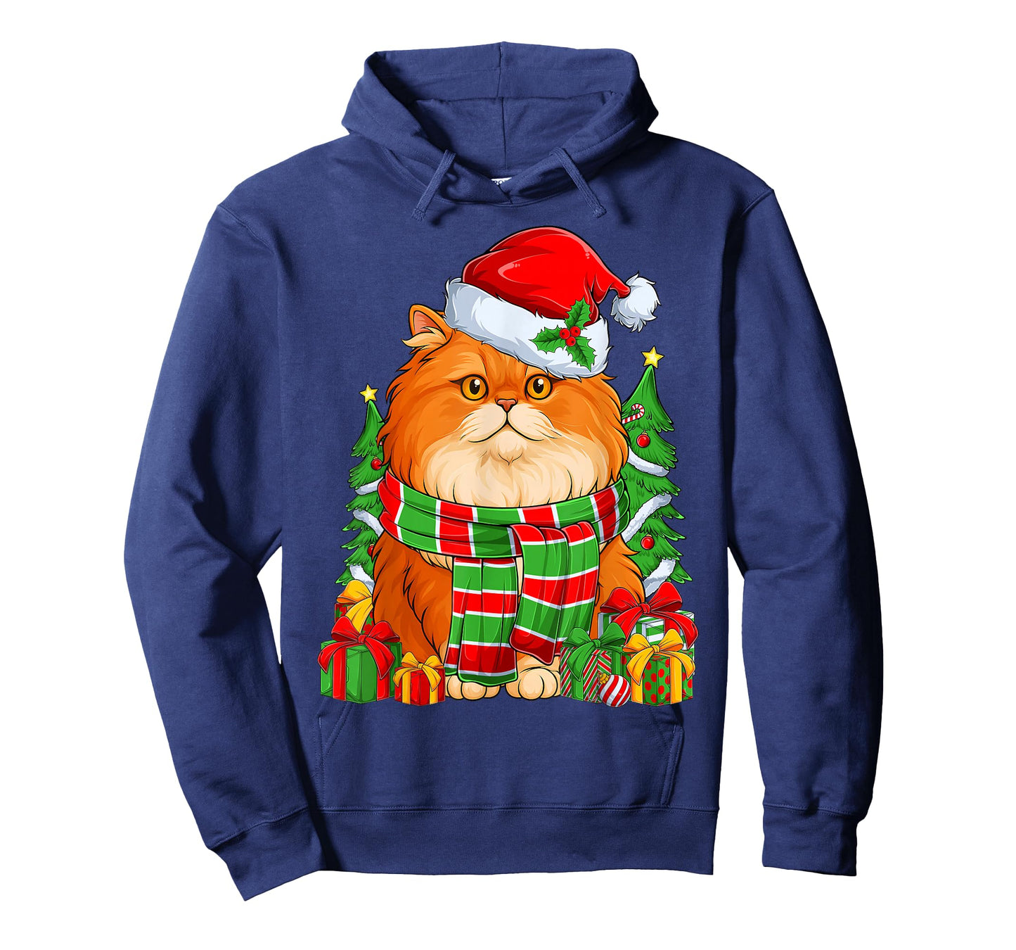 Persian Cat & Santa Hat Merry Christmas Pajamas Xmas Kids T-Shirt