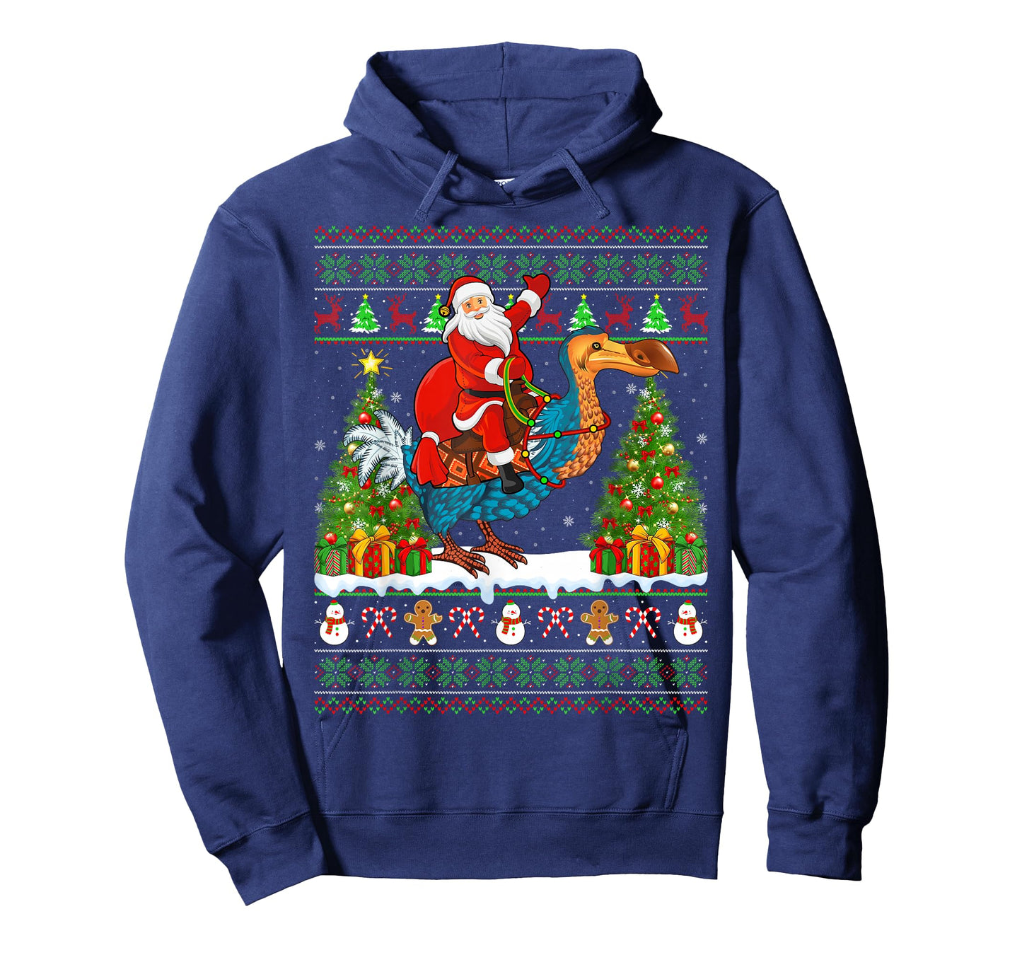 Dodo Bird Lover Funny Ugly Santa Riding Dodo Christmas T-Shirt