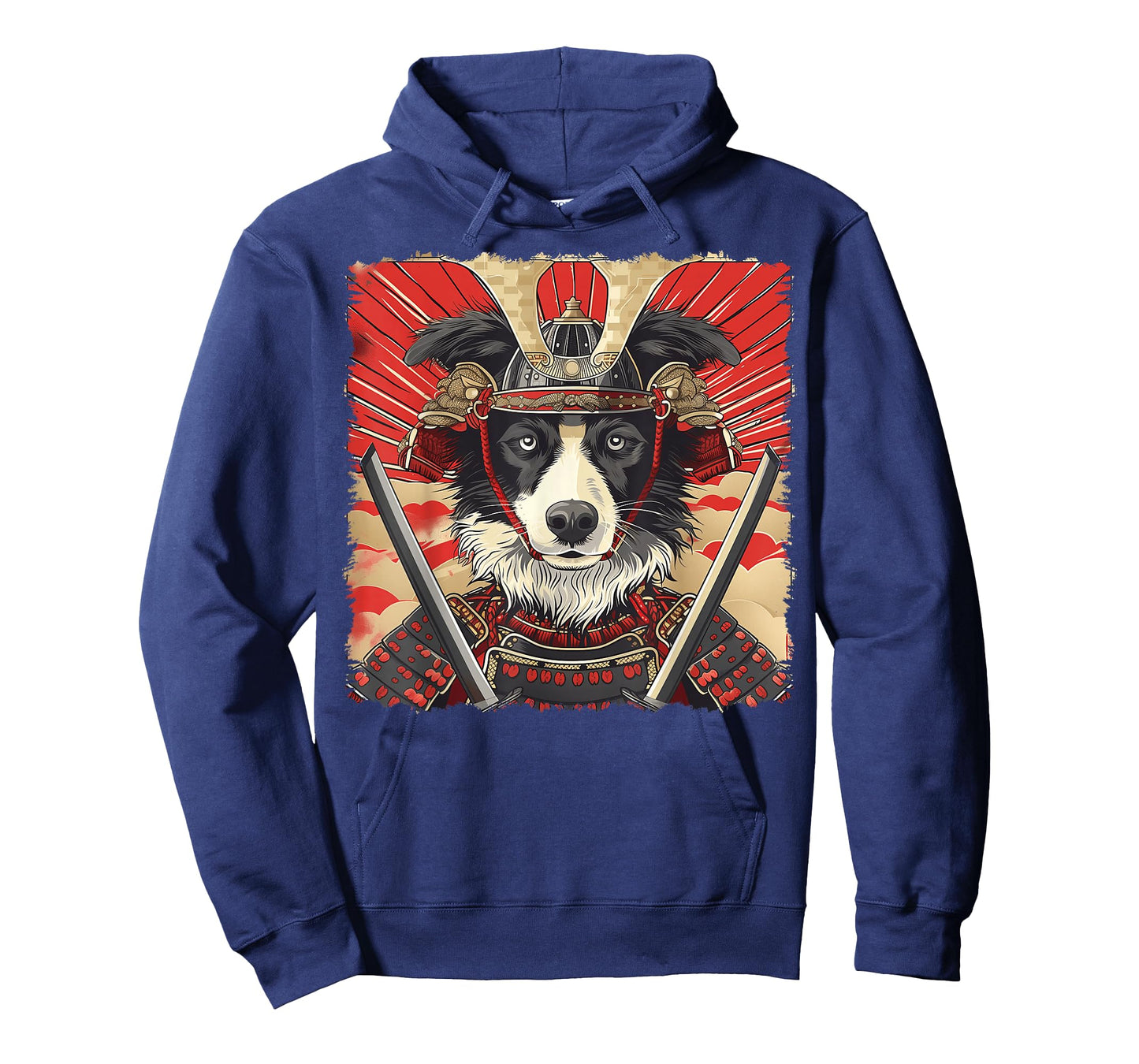 Border Collie Dog Japanese Art Samurai Ukiyo-e Vintage T-Shirt