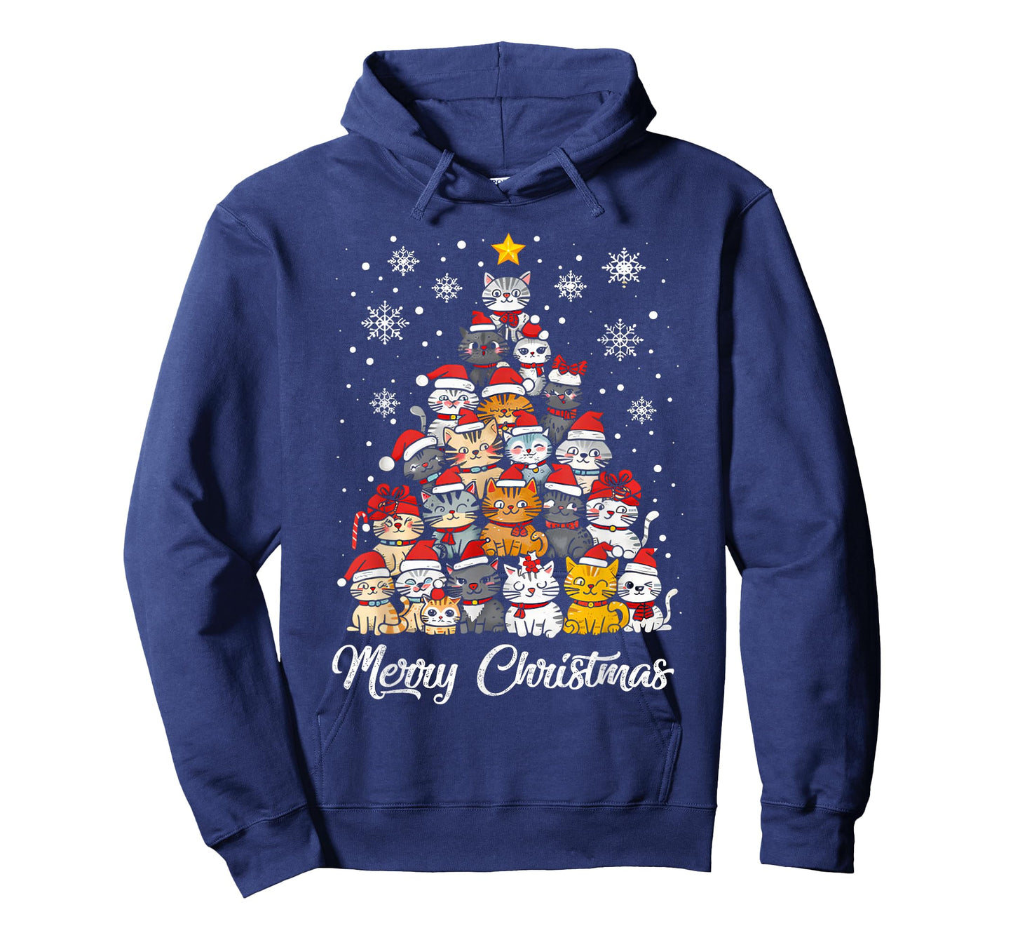 Meowy Catmas Cat Christmas Tree Xmas Girls Boys Funny Santa T-Shirt