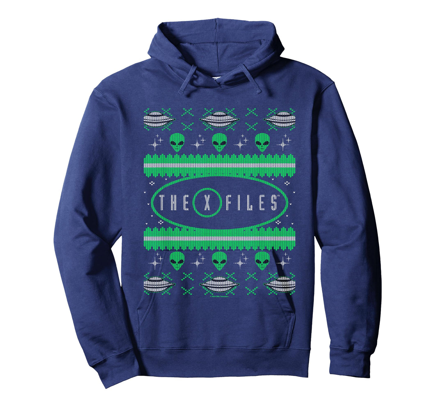 X-Files Christmas Alien UFO Vintage Ugly Sweater Pattern T-Shirt