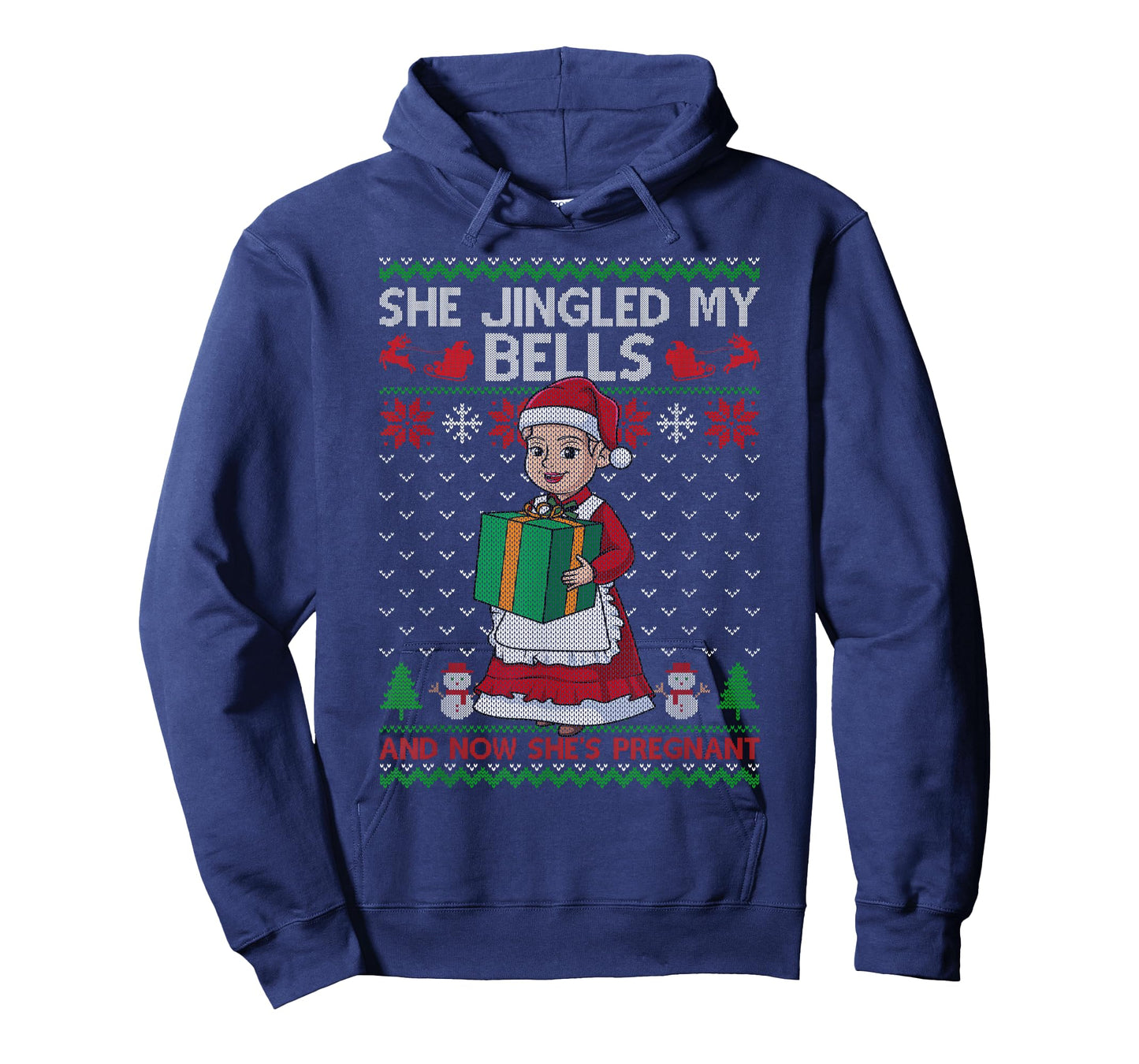 She Jingled My Bells & Now She's Pregnant Ugly Xmas Sweater T-Shirt