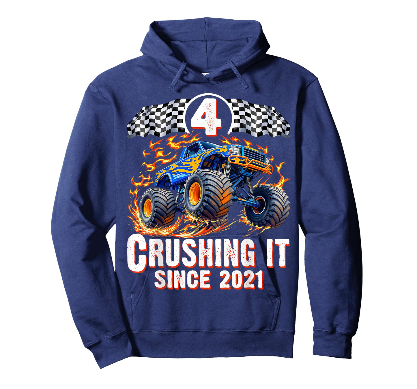 Birthday Monster Truck 4 years Old Boys 4th Party Born 2021 T-Shirt
