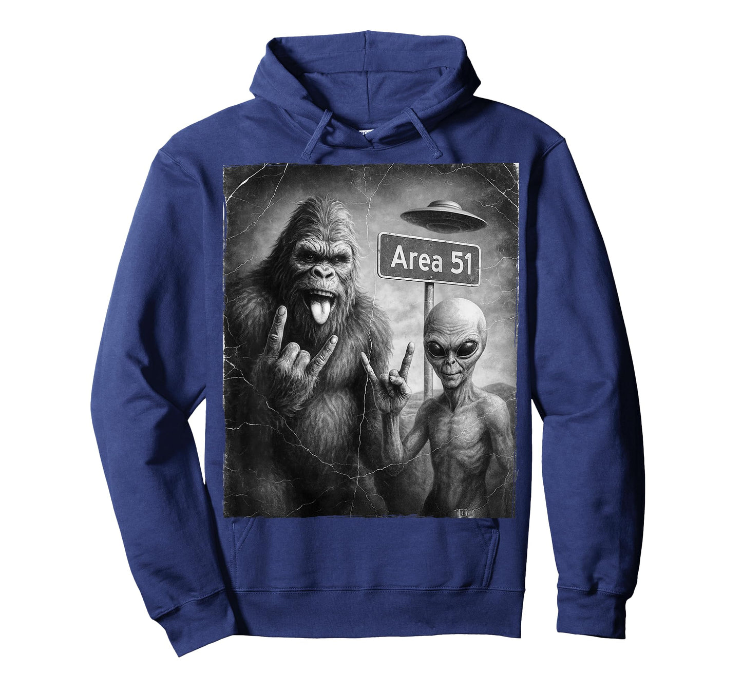 UFO & Rock On Area 51, Bigfoot and Alien Vintage Sasquatch T-Shirt