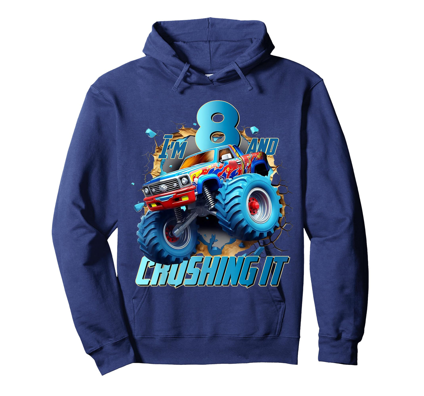 I'm Crushing it Monster Truck 8 Year Old Boys 8th Birthday T-Shirt