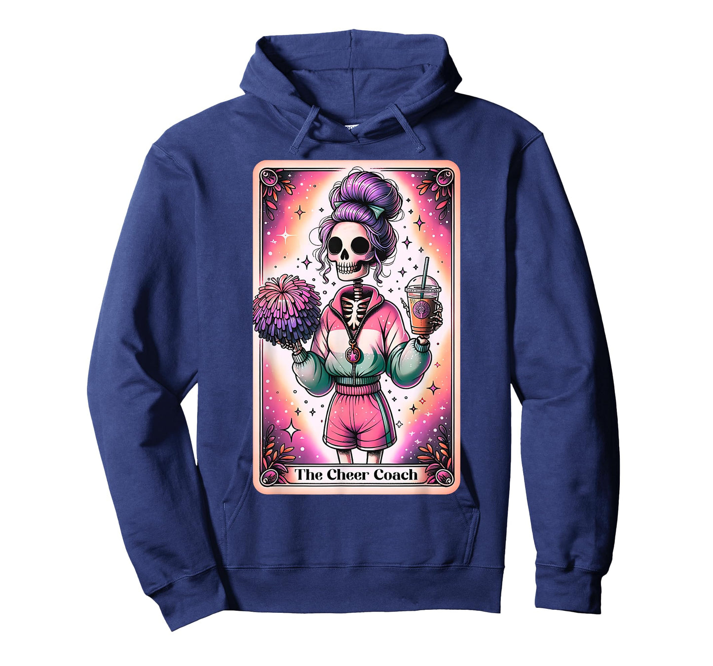 Cheer Coach Tarot Card Skeleton Coffee Cheerleading Coach T-Shirt