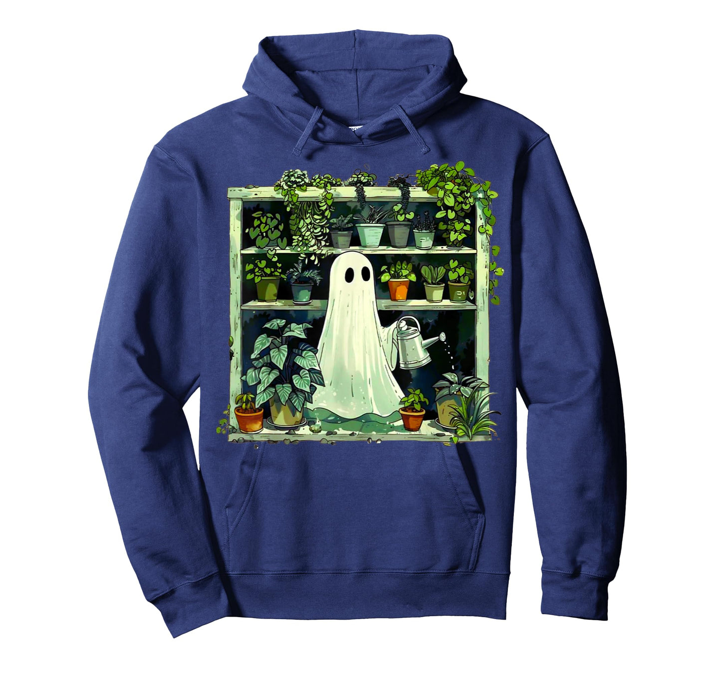 Spooky Ghost Watering Plants Funny Halloween Garden Lover T-Shirt