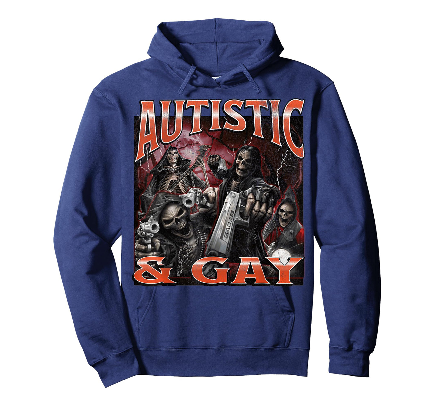 Autistic And Gay Funny Hard Skeleton Meme Bootleg T-Shirt