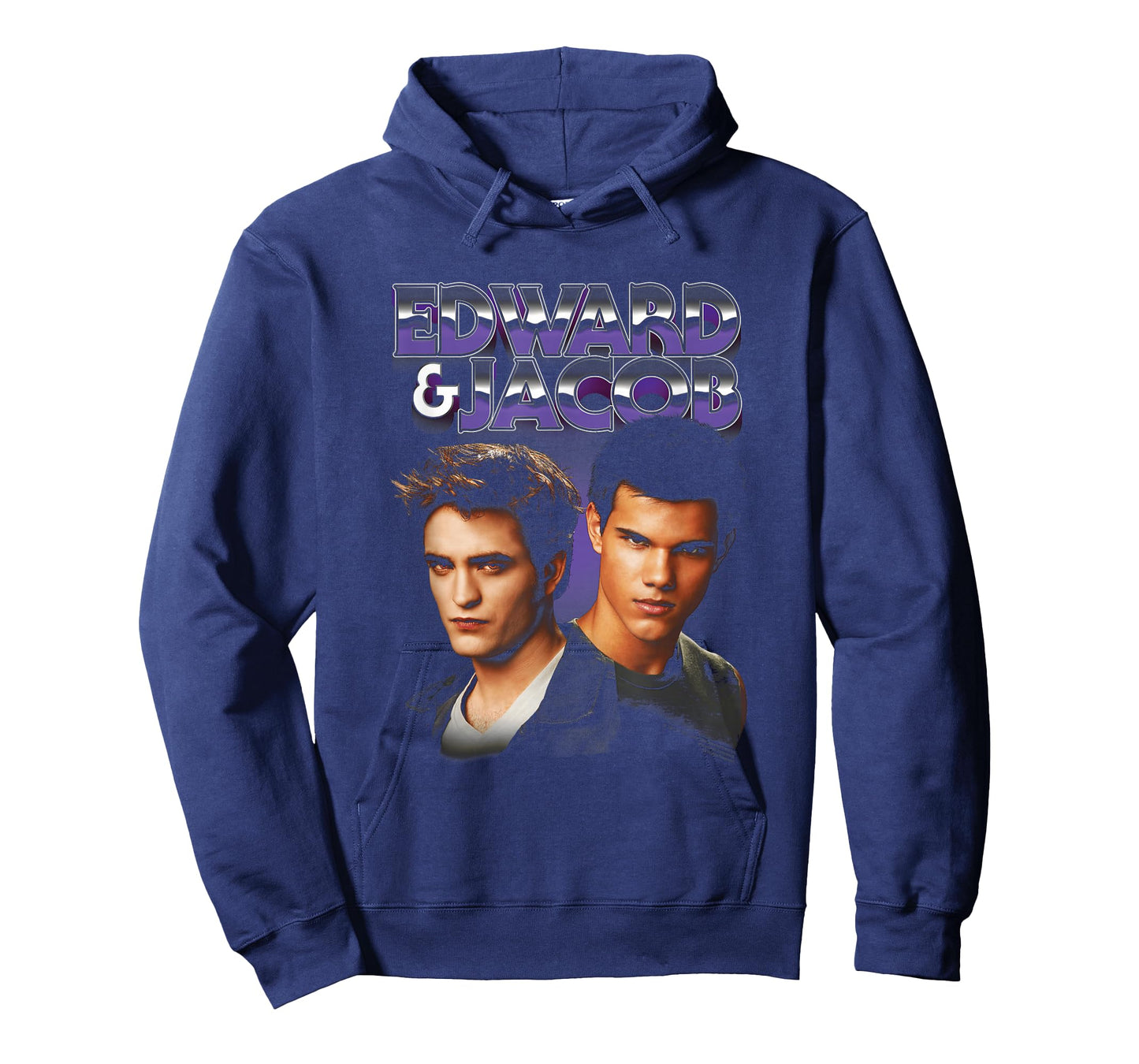 Twilight Edward & Jacob Purple Chrome Text Portrait Movie T-Shirt