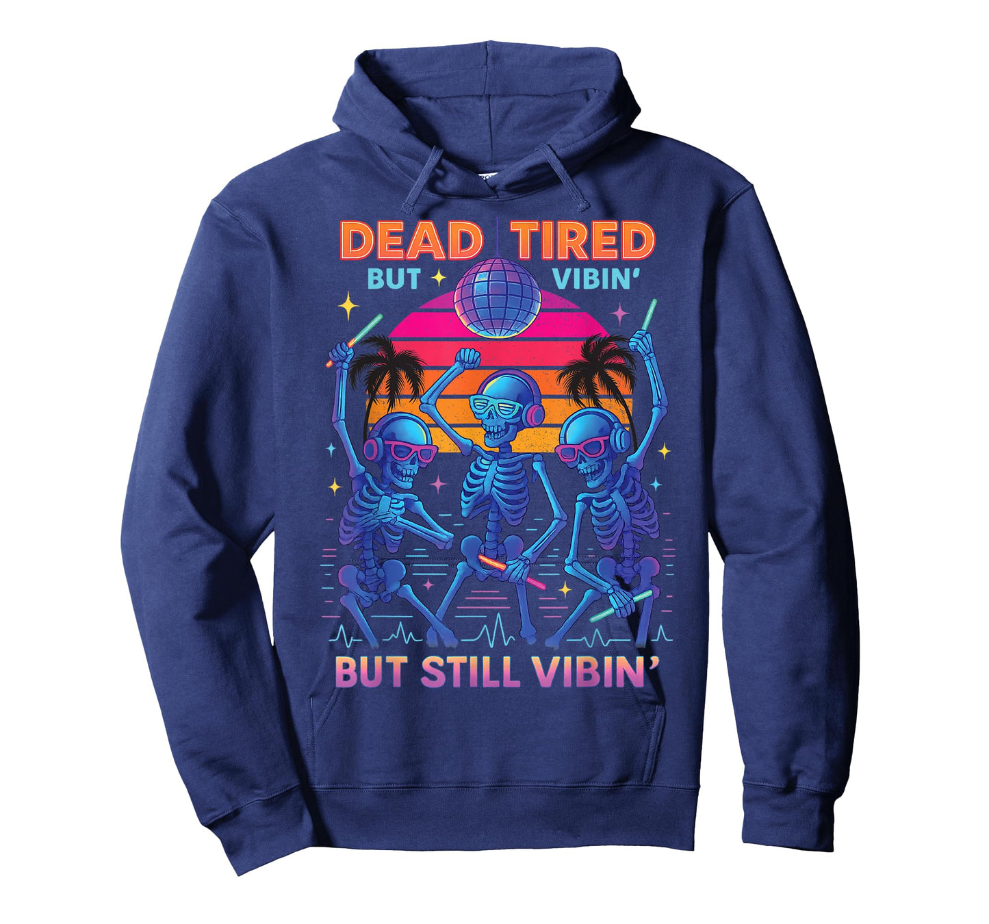 Retro Skeleton Rave Party Glow in Dark Halloween Tee T-Shirt