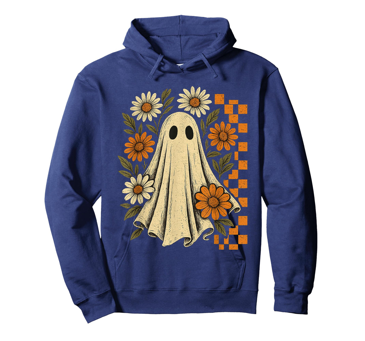 Vintage Floral Ghost Groovy Halloween Spooky Girls Women T-Shirt