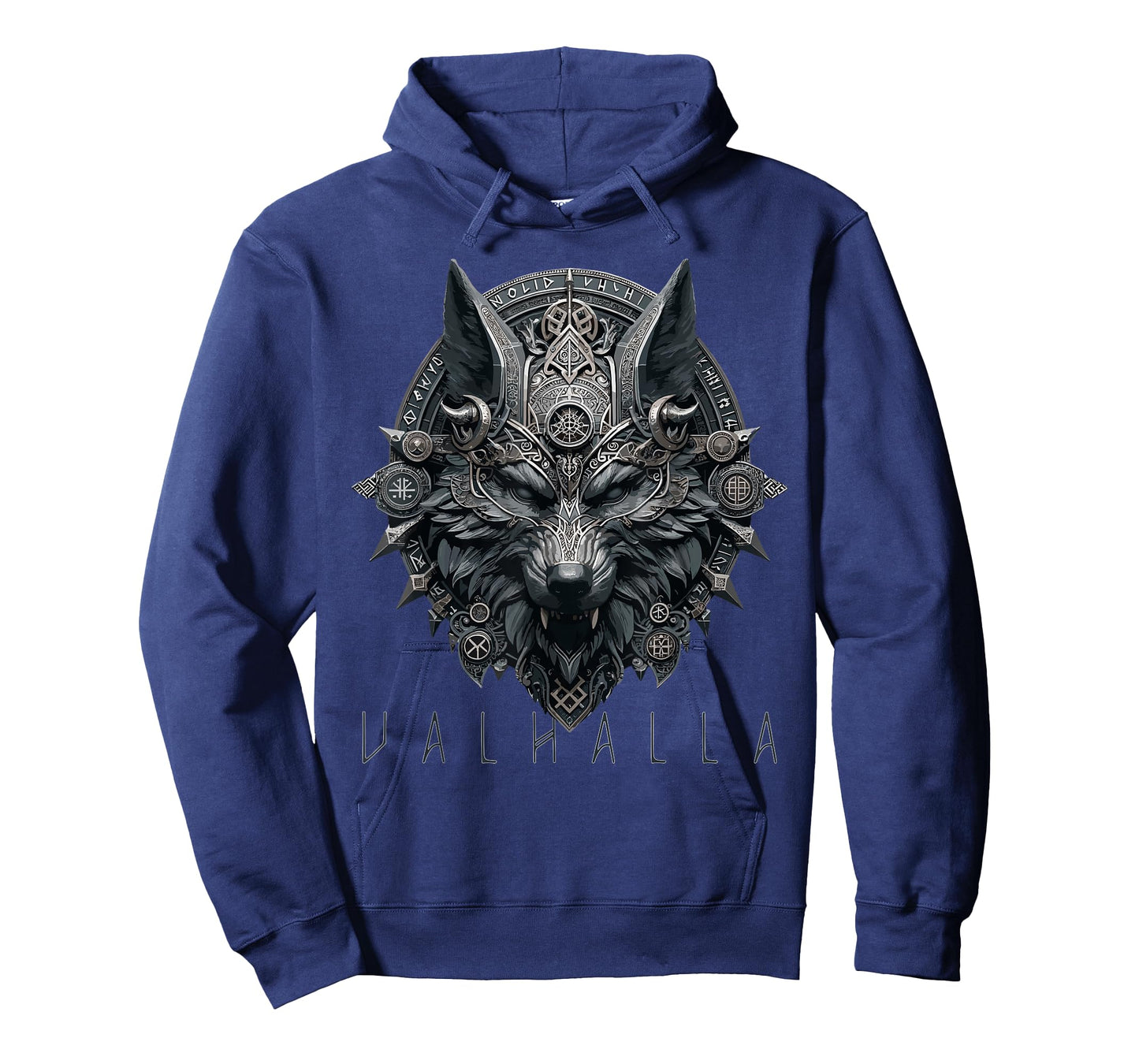 Valhalla Wolf Mask Odin Runes Norse Compass Viking Men Women T-Shirt