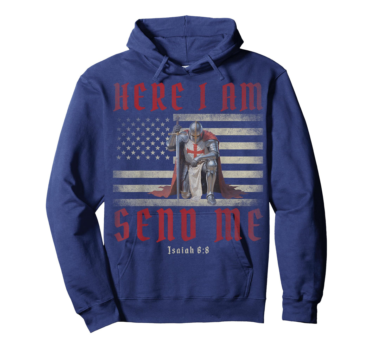 Here I Am Send Me Knights Templar Crusader American Flag T-Shirt