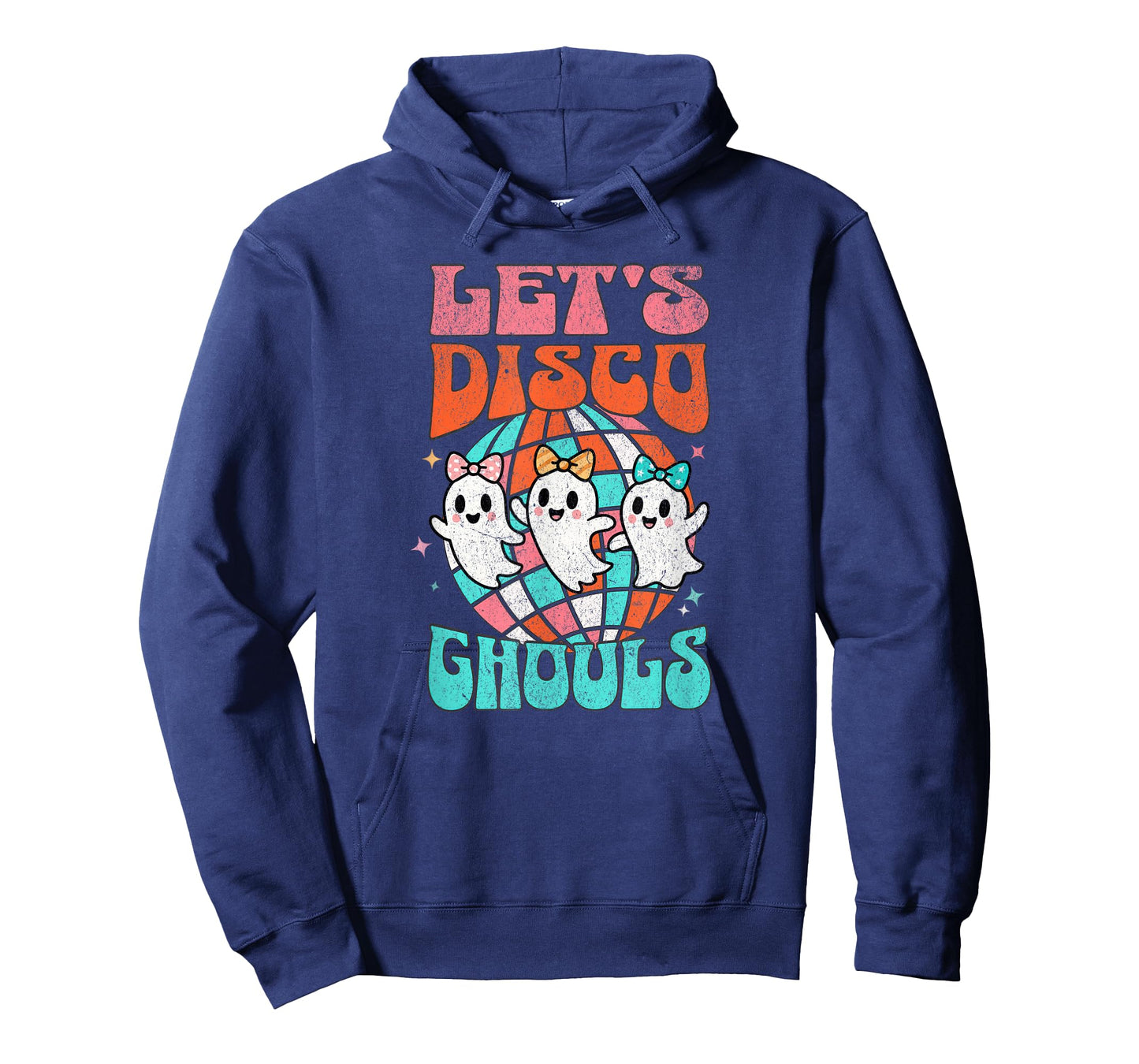 Let's Disco Ghouls Cute Coquette Ghosts 70s Disco Ball T-Shirt