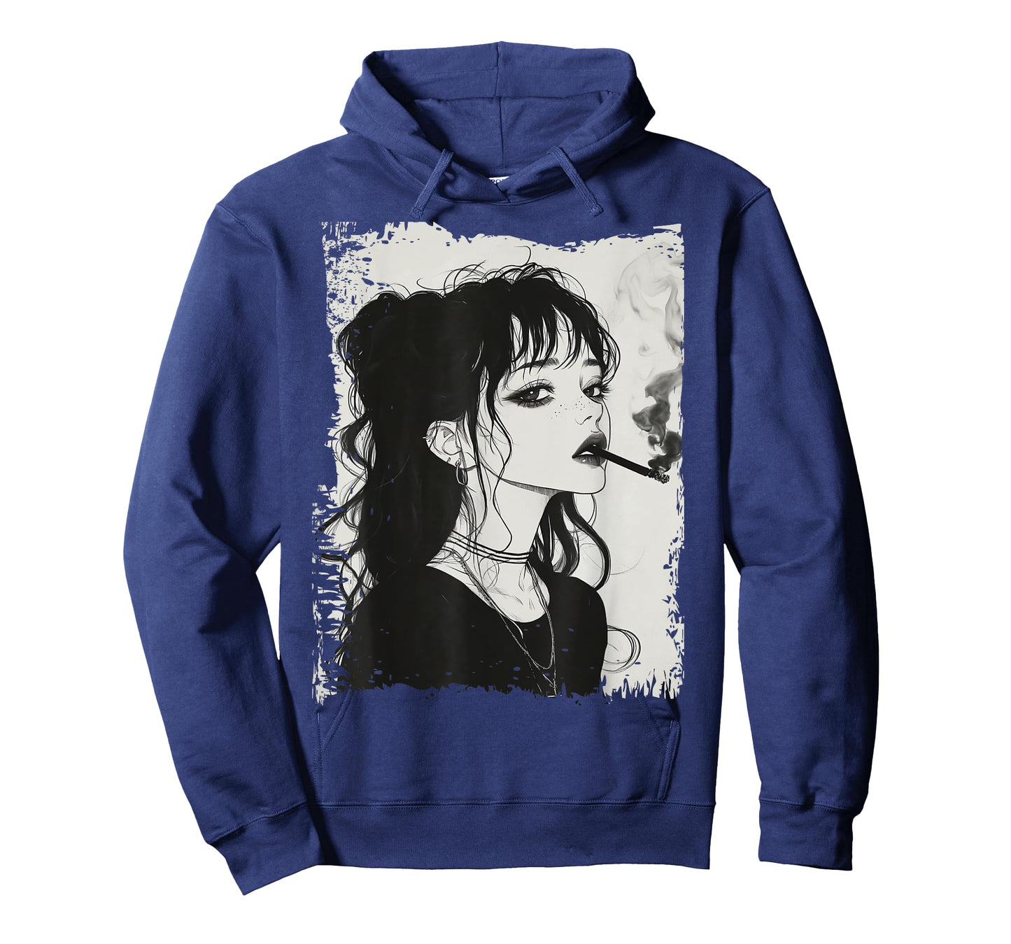 Rebel Anime Girl Smoking Gothic Ink T-Shirt