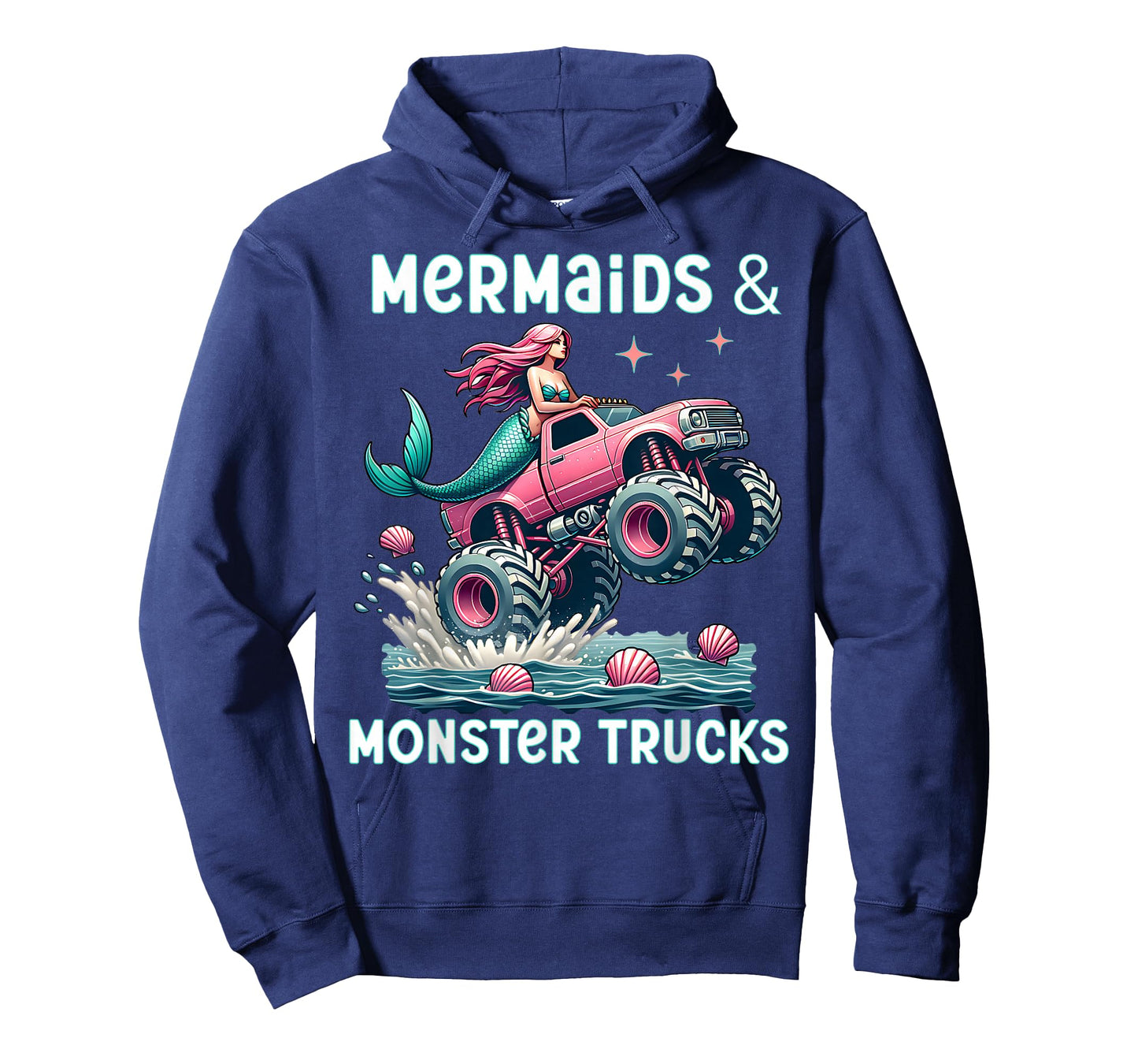Mermaids And Monster Trucks Girls Monster Truck Show Party T-Shirt