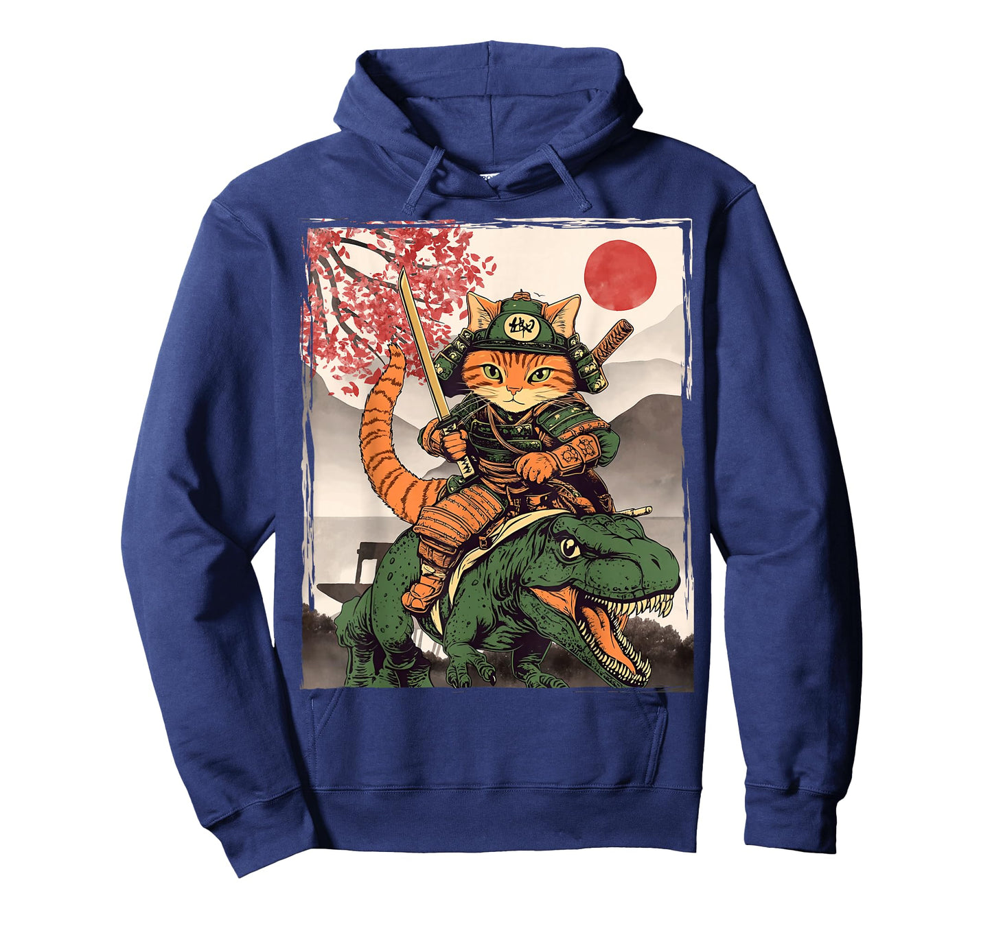 Japanese Ninja Art and Japan Samurai Cat with T-Rex T-Shirt
