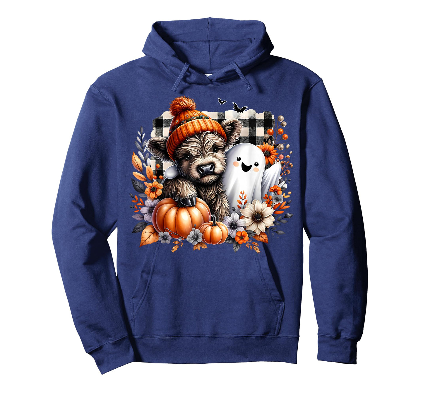 Highland Cow Ghost Spooky Season Autumn Halloween Pumpkin T-Shirt
