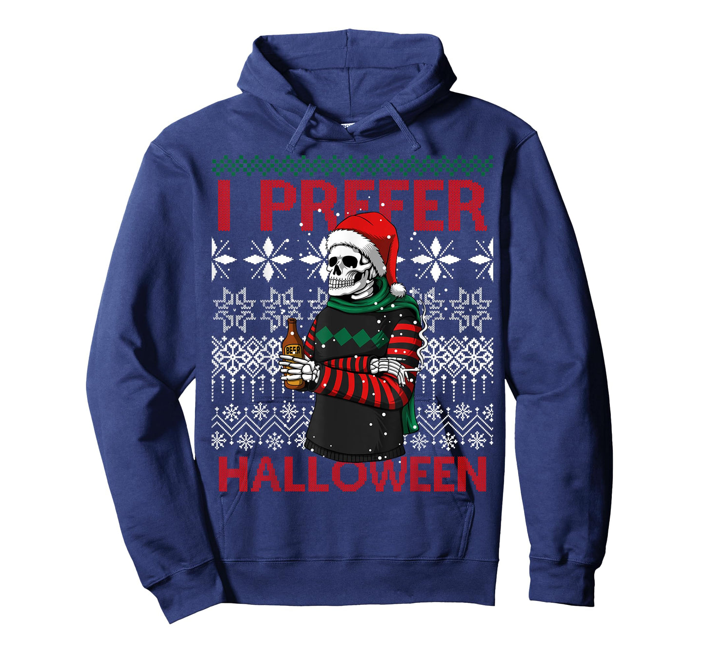 I Prefer Halloween Funny Christmas Skeleton Sweater Ugly T-Shirt