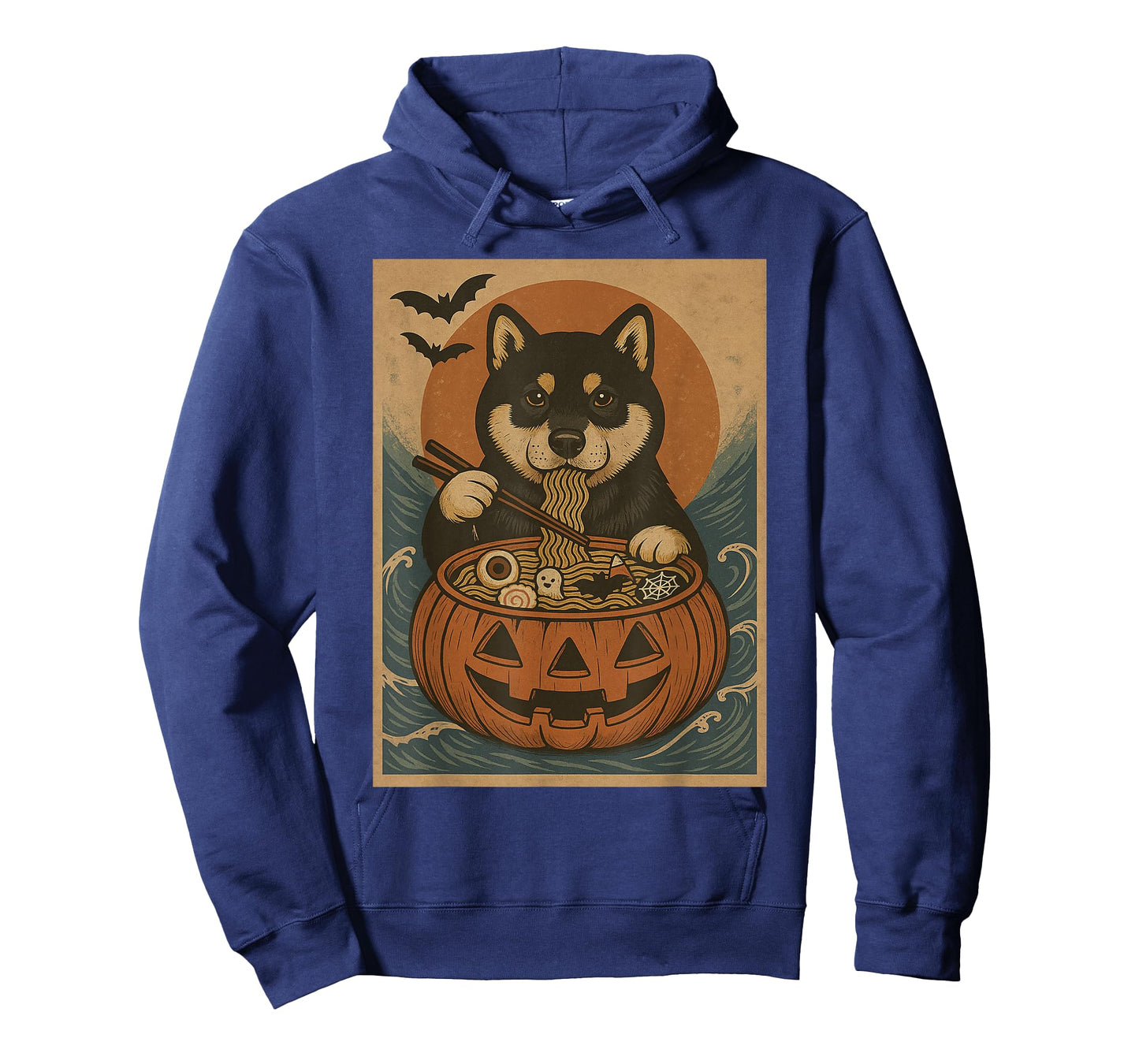 Funny Spooky Shiba Inu Pumpkin Japanese Ramen Noodles T-Shirt