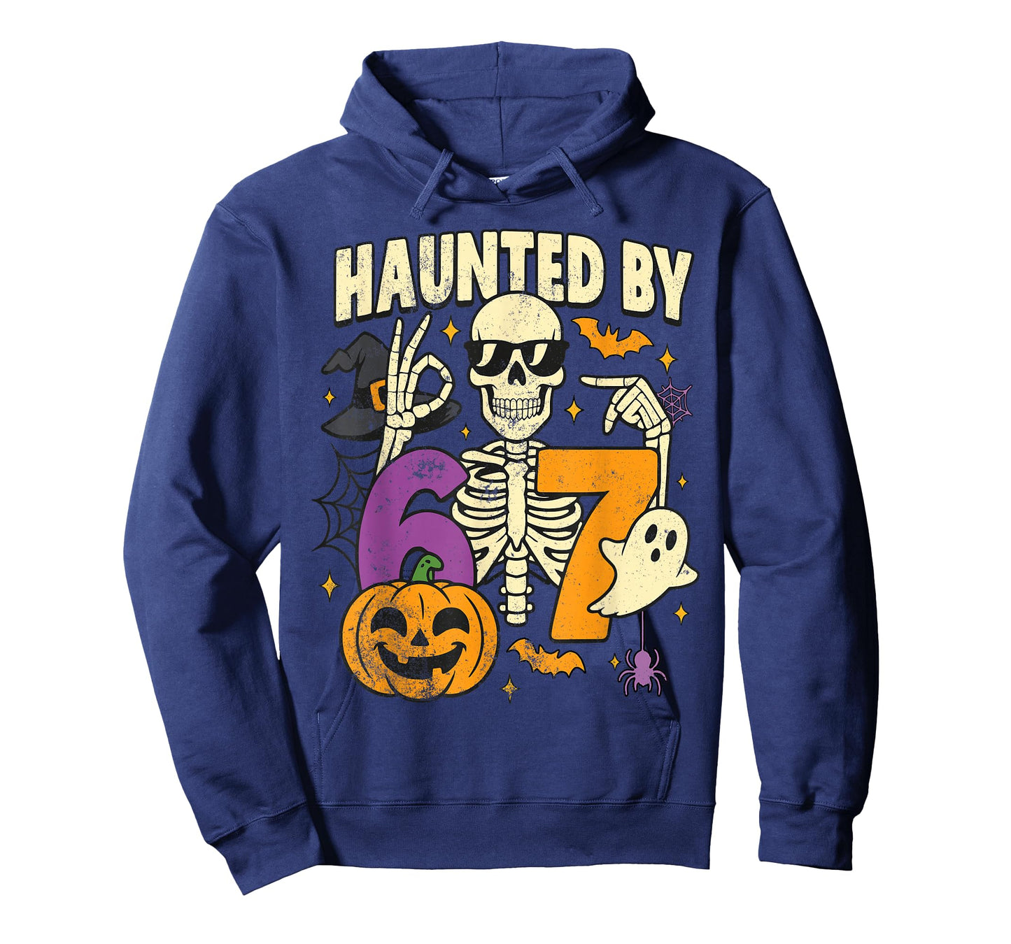 Haunted by 67 Funny Halloween Six Seven Spooky Skeleton Meme T-Shirt