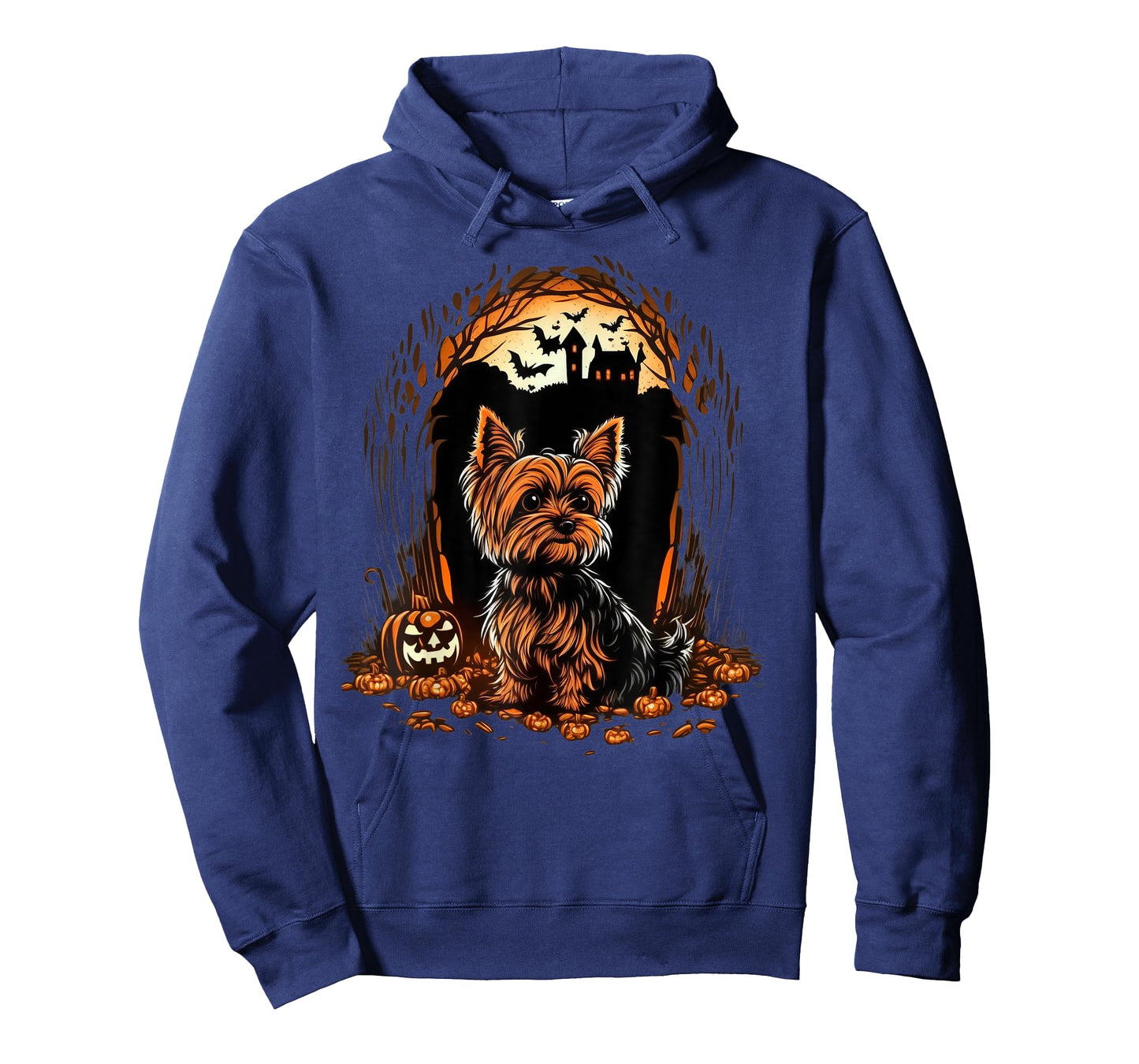 Pumpkin Yorkie costume on Yorkshire Terrier Halloween T-Shirt