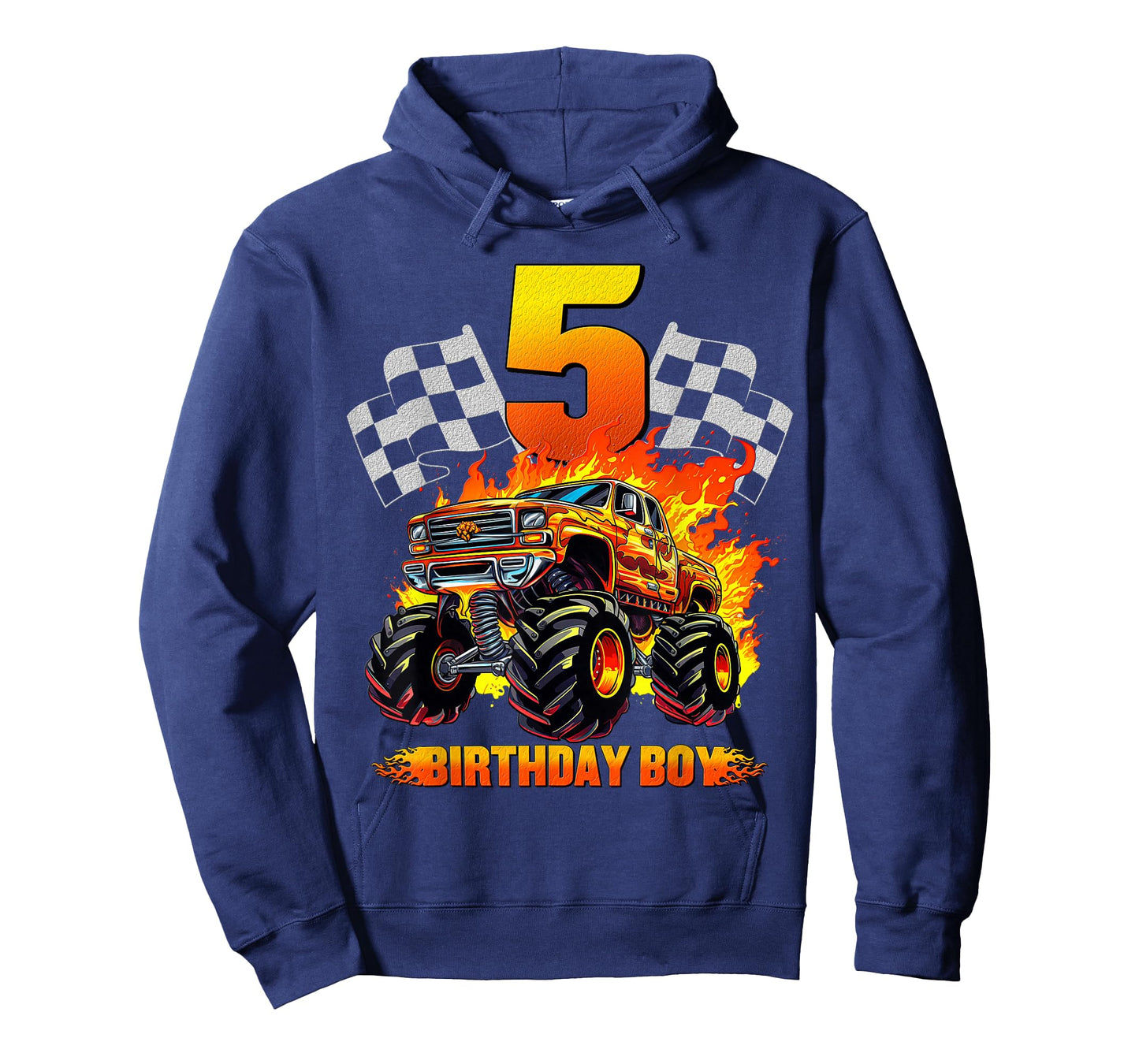 5 Year Old Birthday Monster Truck 5th Birthday Boy Kids T-Shirt