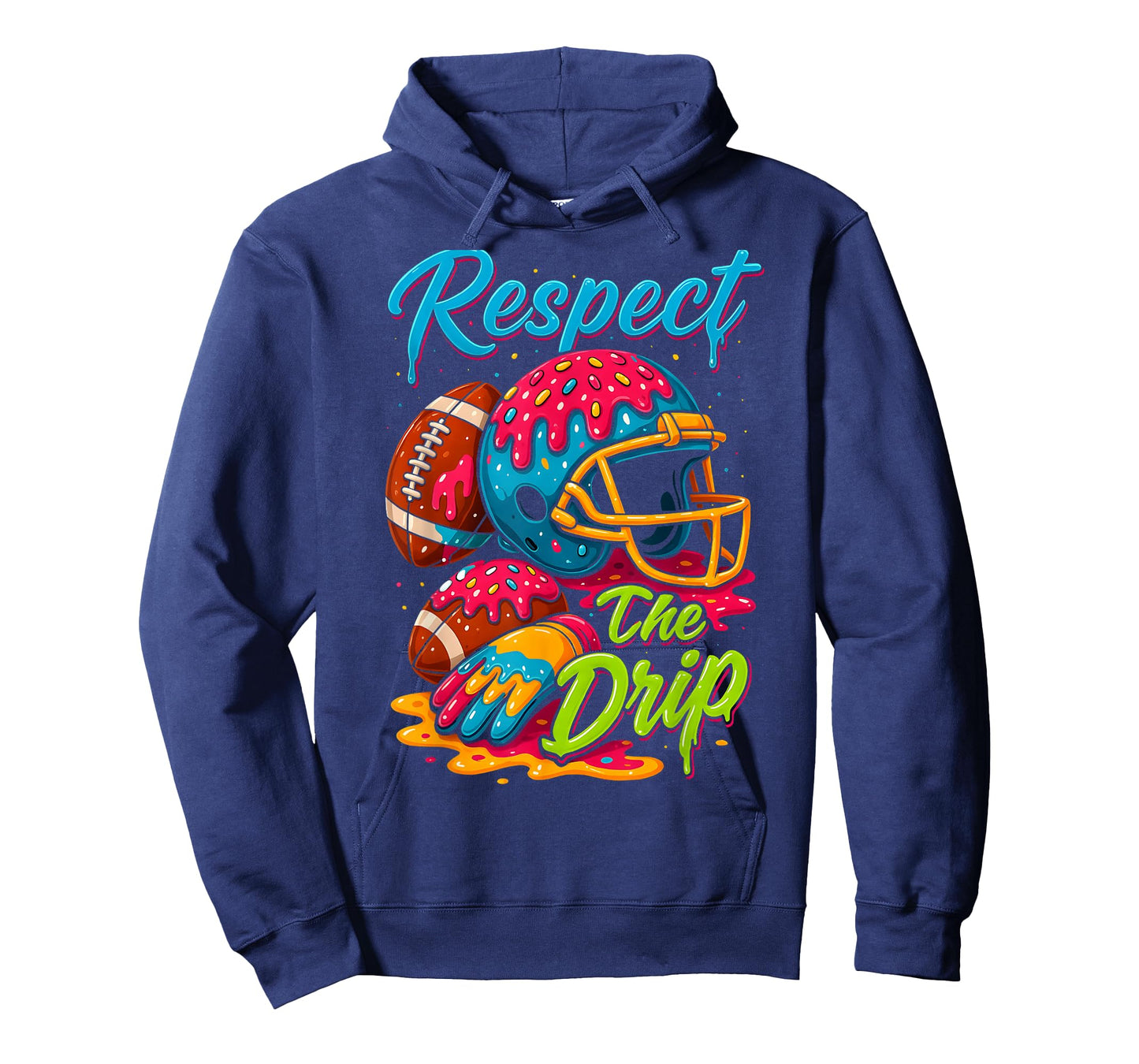 Football Drip Boys Football Ice Cream Sprinkle Respect Drip T-Shirt