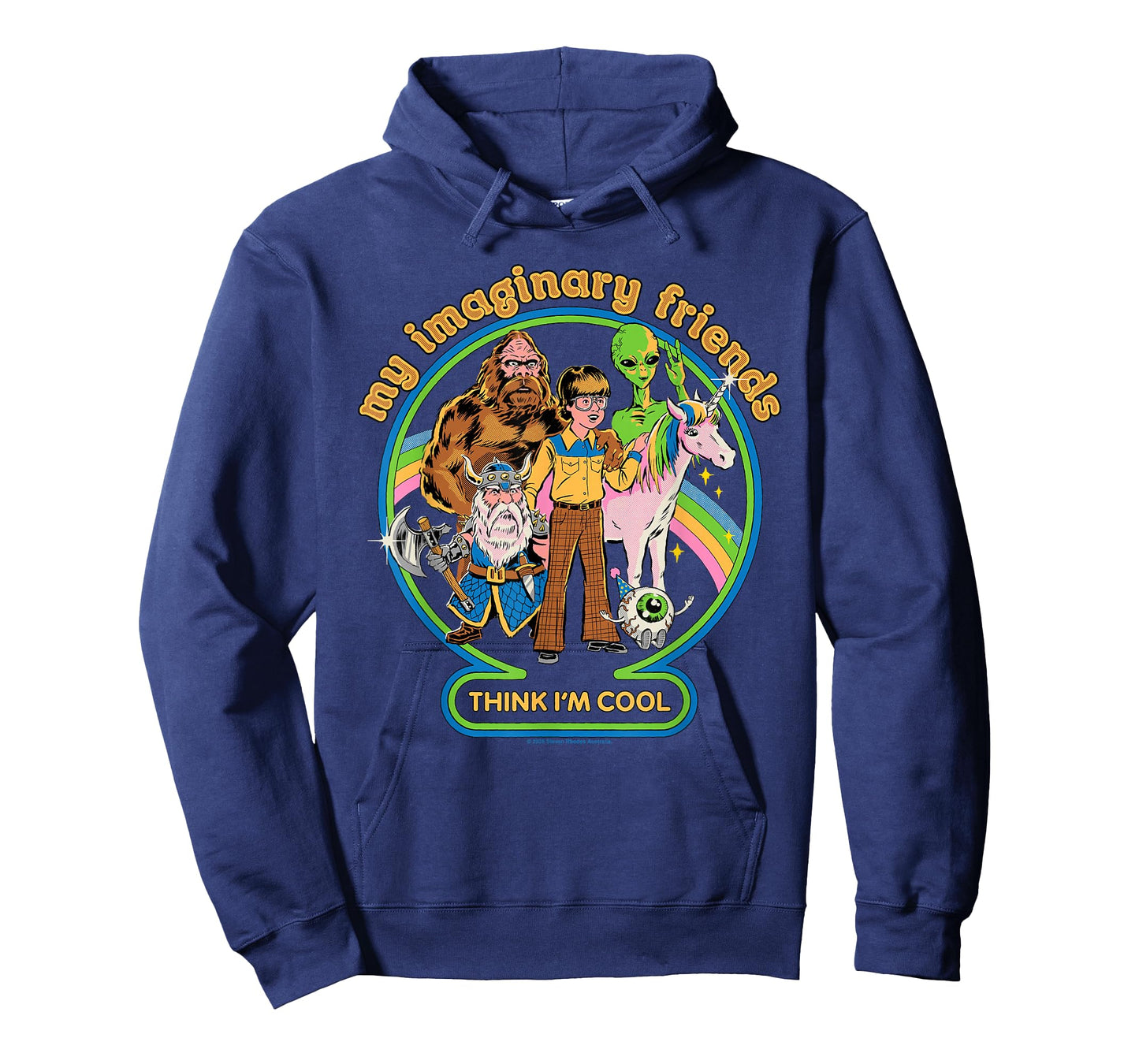 My Imaginary Friends Unicorn Alien Bigfoot Retro Adult Humor T-Shirt