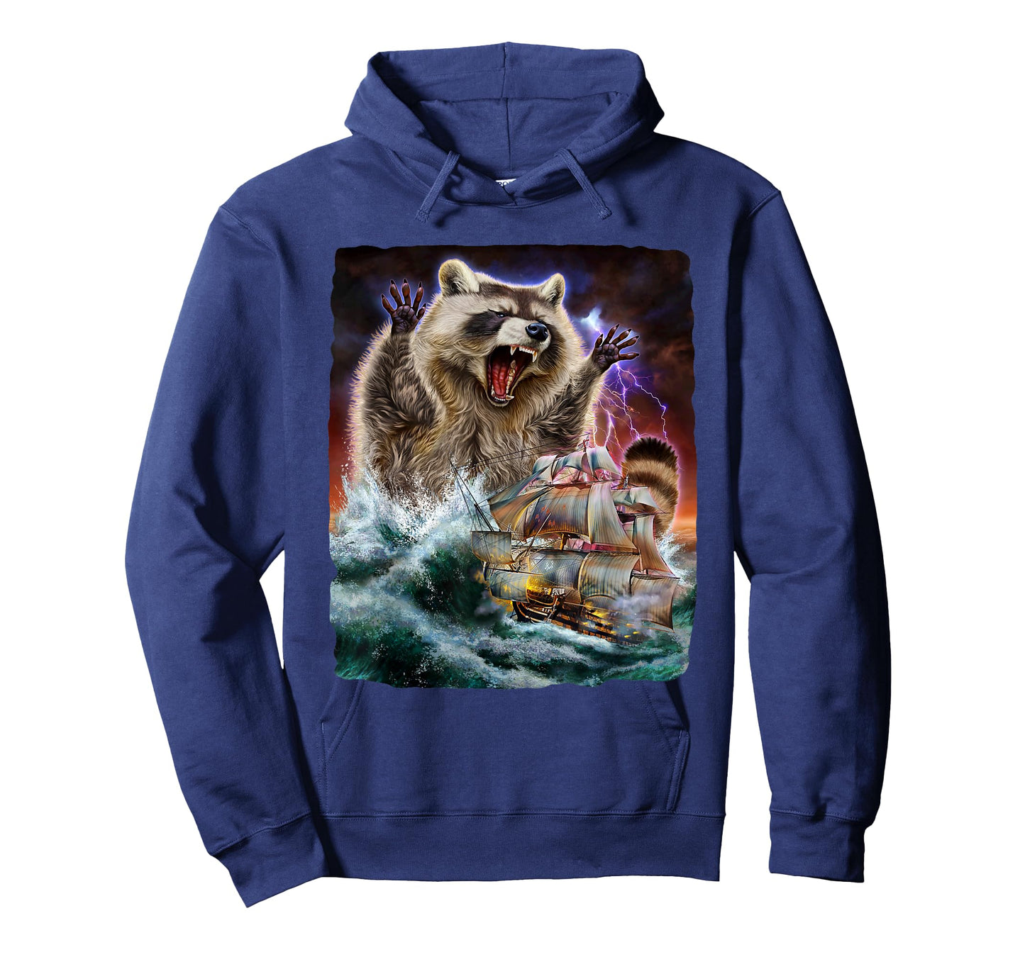 Monster Raccoon as Kraken Attack a War Ship at High Seas T-Shirt