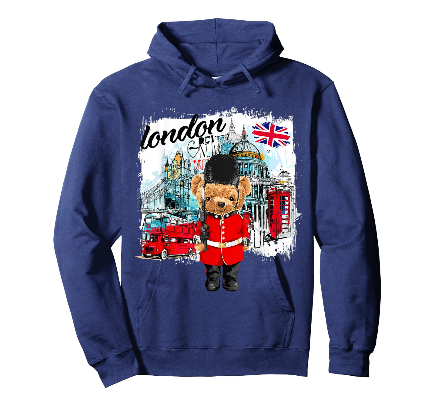 London Teddy Bear Queen Guard Illustration Graphic Cartoon T-Shirt