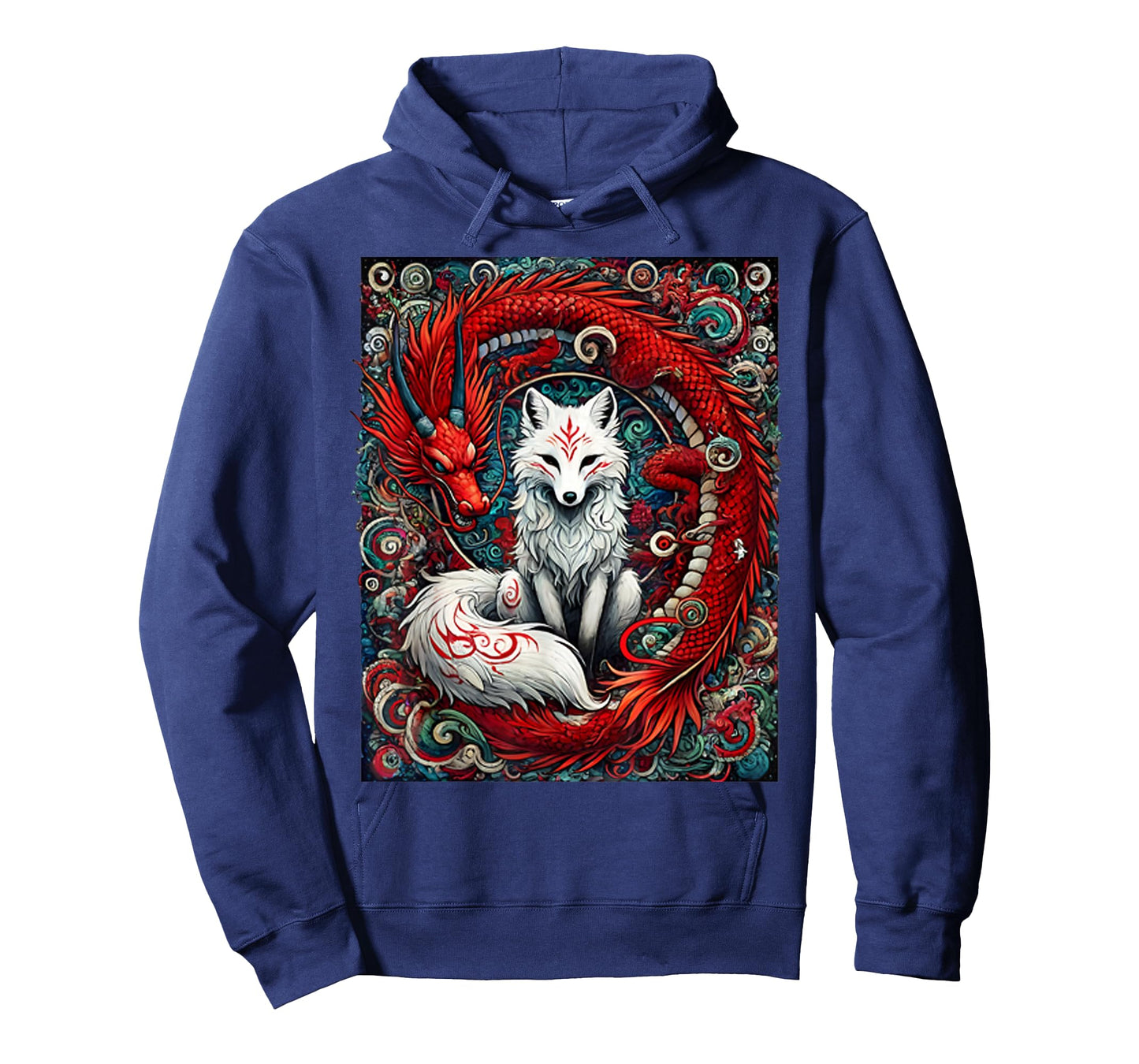 Japanese Mystical Nine-Tailed Fox Kitsune Dragon Foxes T-Shirt
