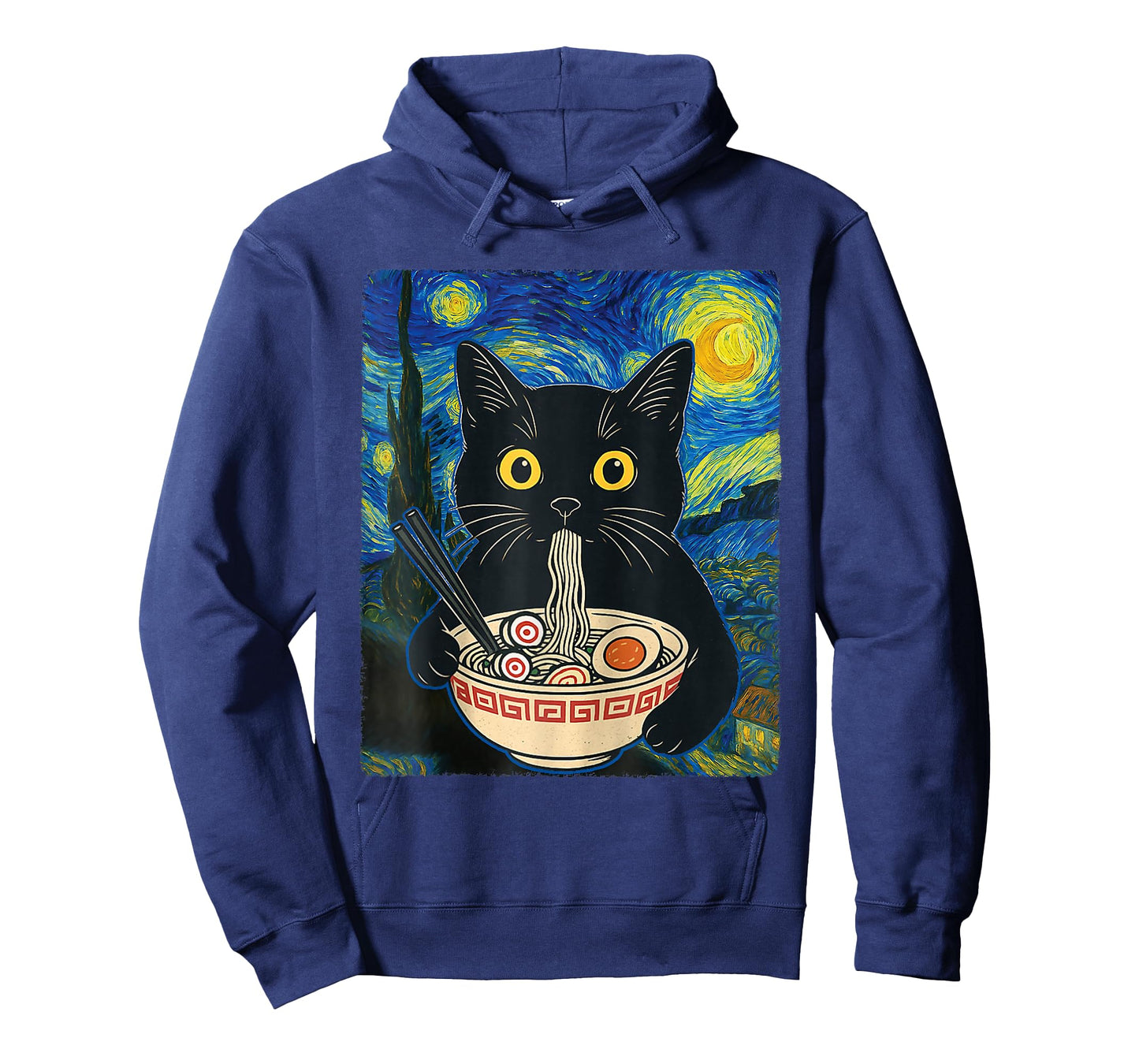 Cat Ramen Van Gogh Funny Japanese Graphic Tees Cat Anime T-Shirt