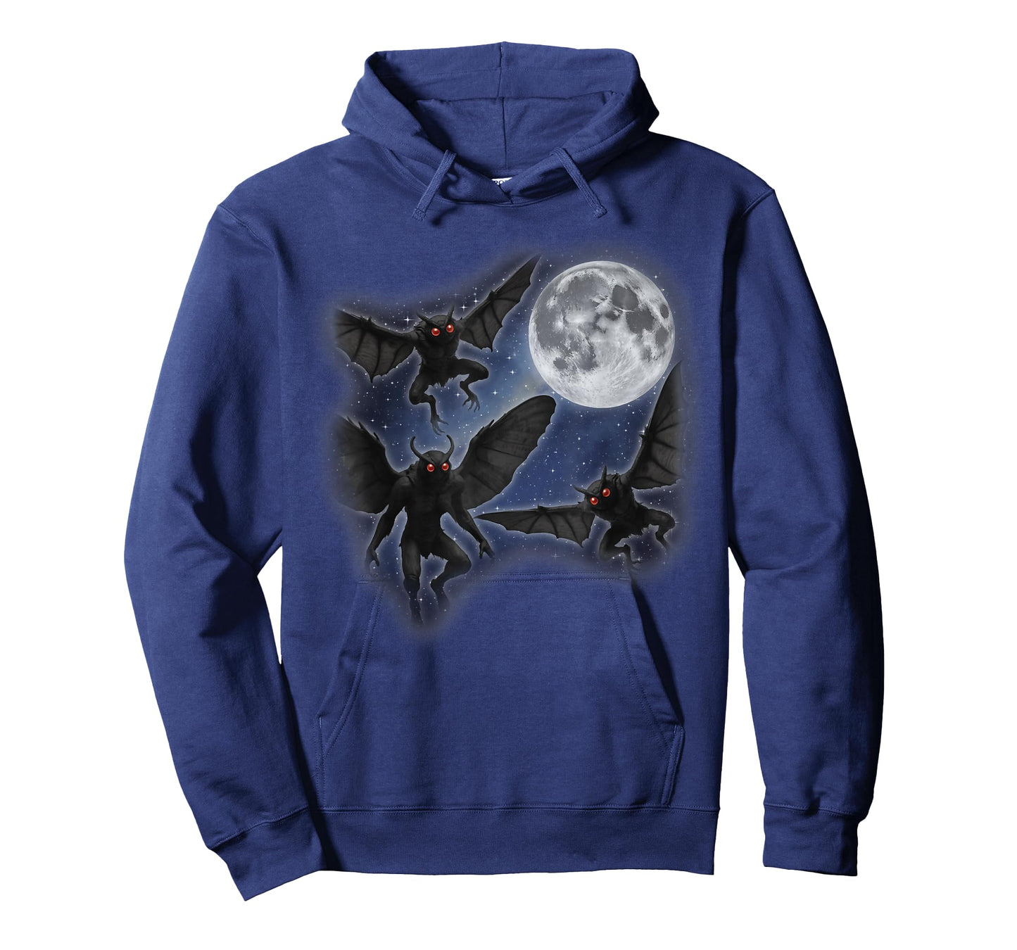 Three Mothman Moon 3 Howling At Moon Funny Weird Cursed T-Shirt