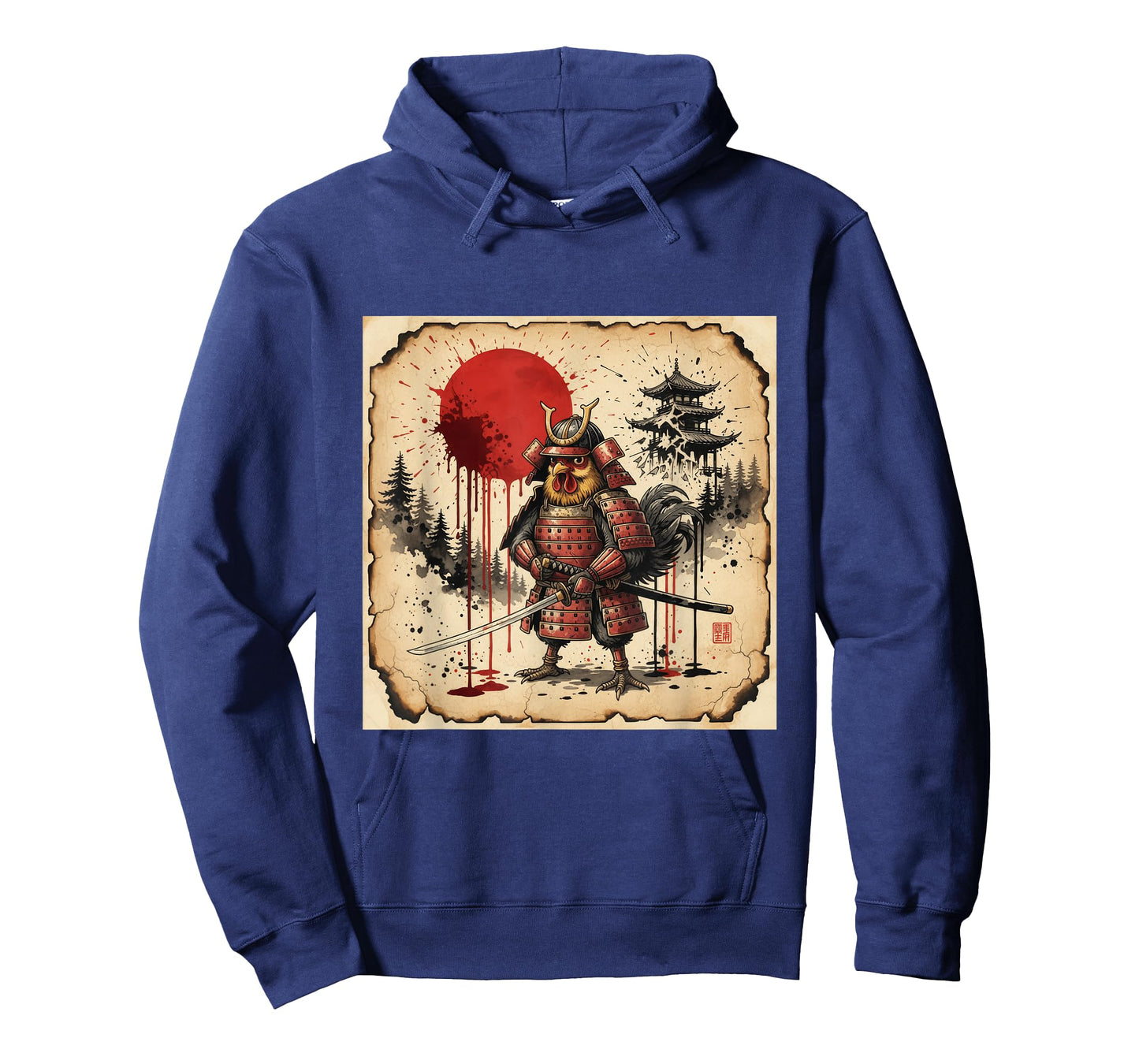 Samurai Rooster Chicken Warrior Japanese Parody Art T-Shirt