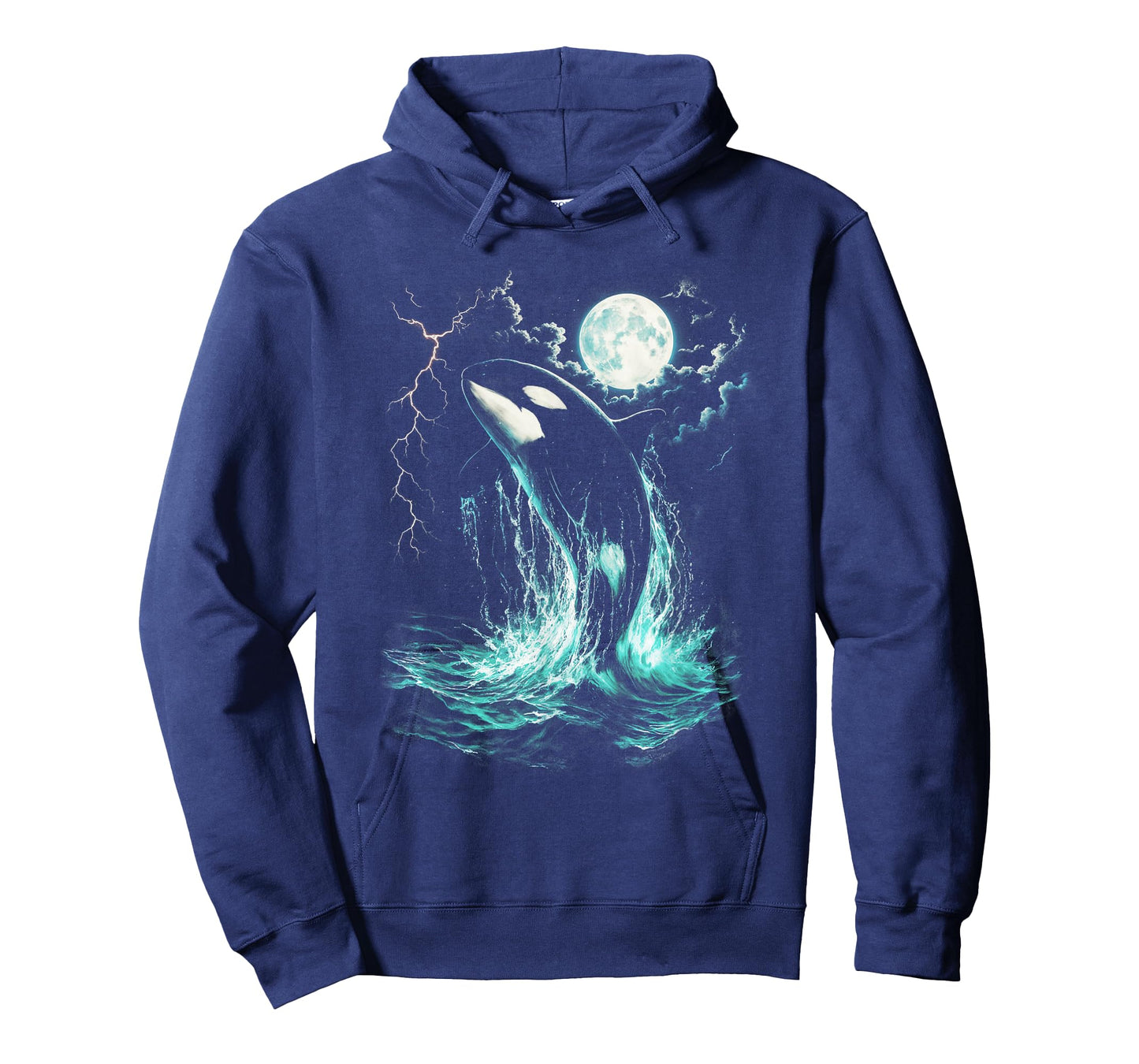 Orca Midnight Vintage Moonlight Ocean Lightning Men Boy Kids T-Shirt