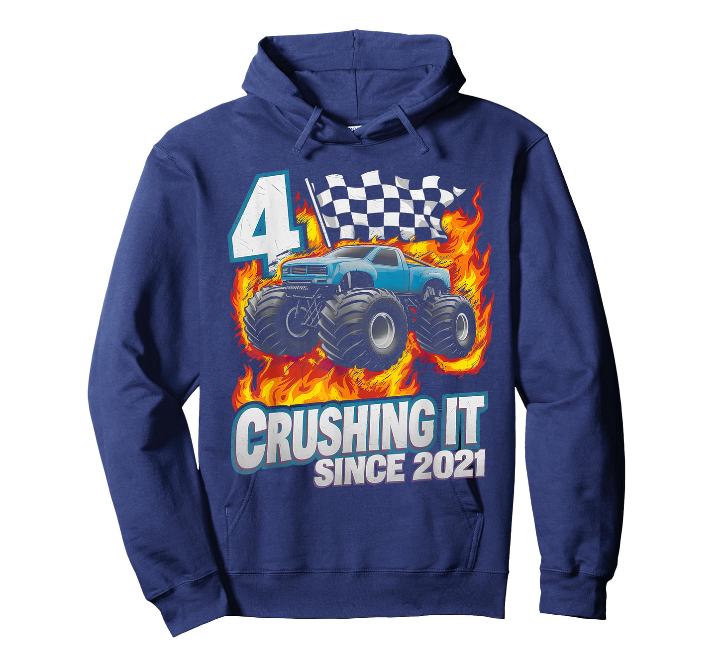Birthday Monster Truck 4 year Old Boys 4th Party Born 2021 T-Shirt