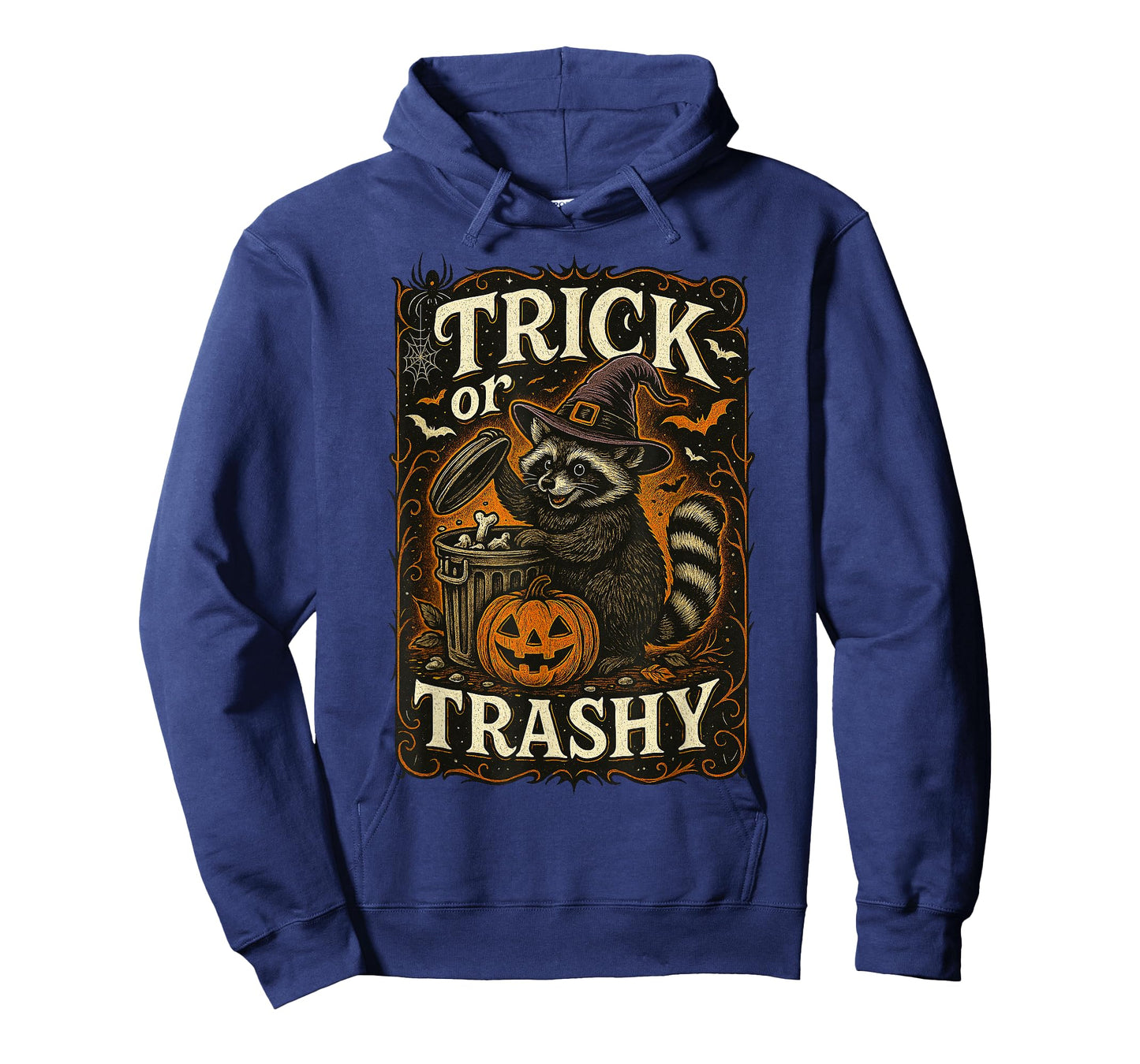 Trick Or Trashy Raccoon Pumpkin Bat Halloween Women Men Kid T-Shirt