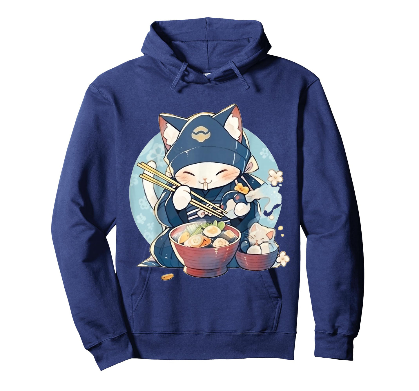 Japanese Art Ramen Cat Ninja Ukiyo-e Anime Style Samurai Cat T-Shirt