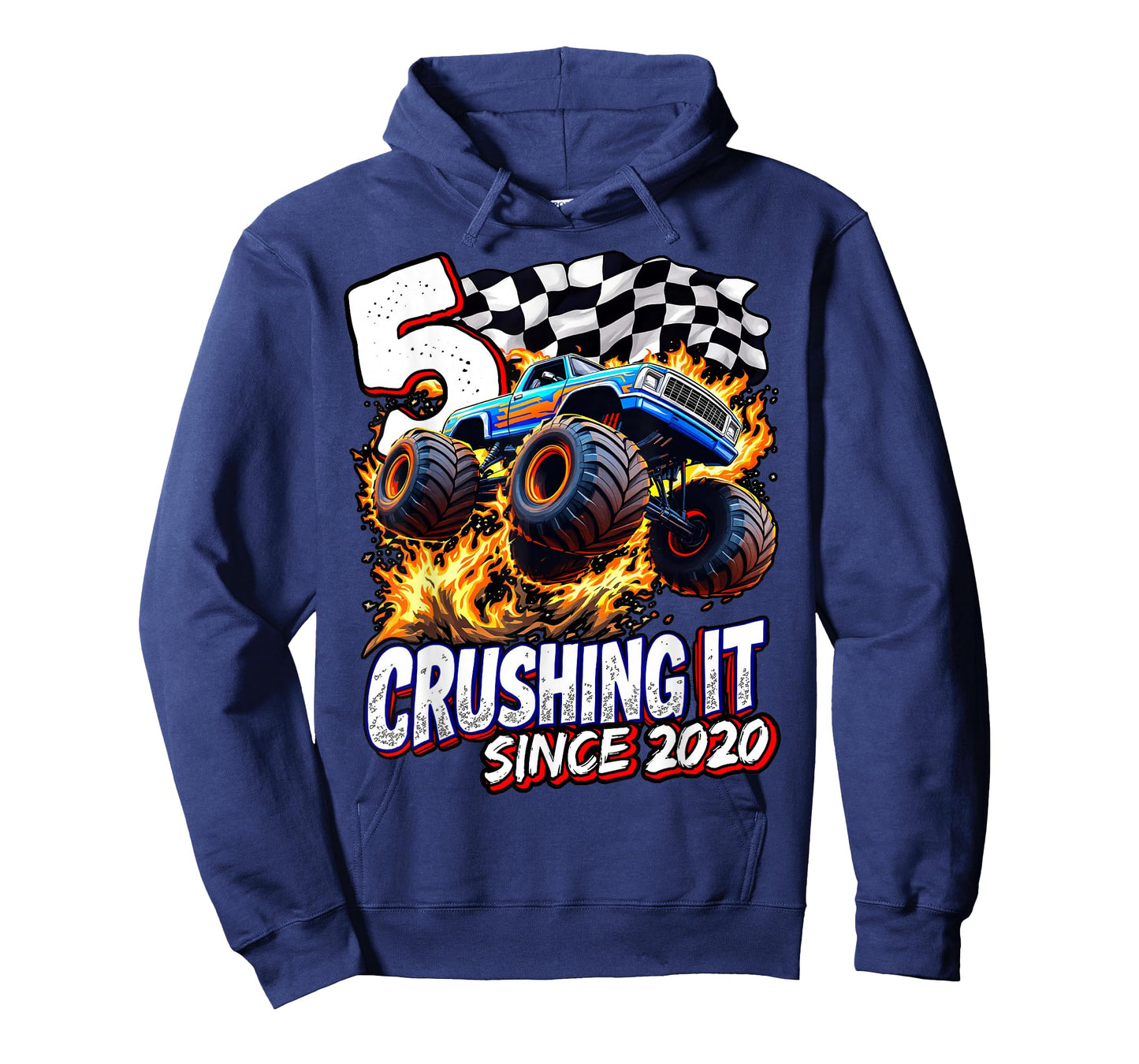 Birthday Monster Truck 5 year Old Boys 5th Party Born 2020 T-Shirt