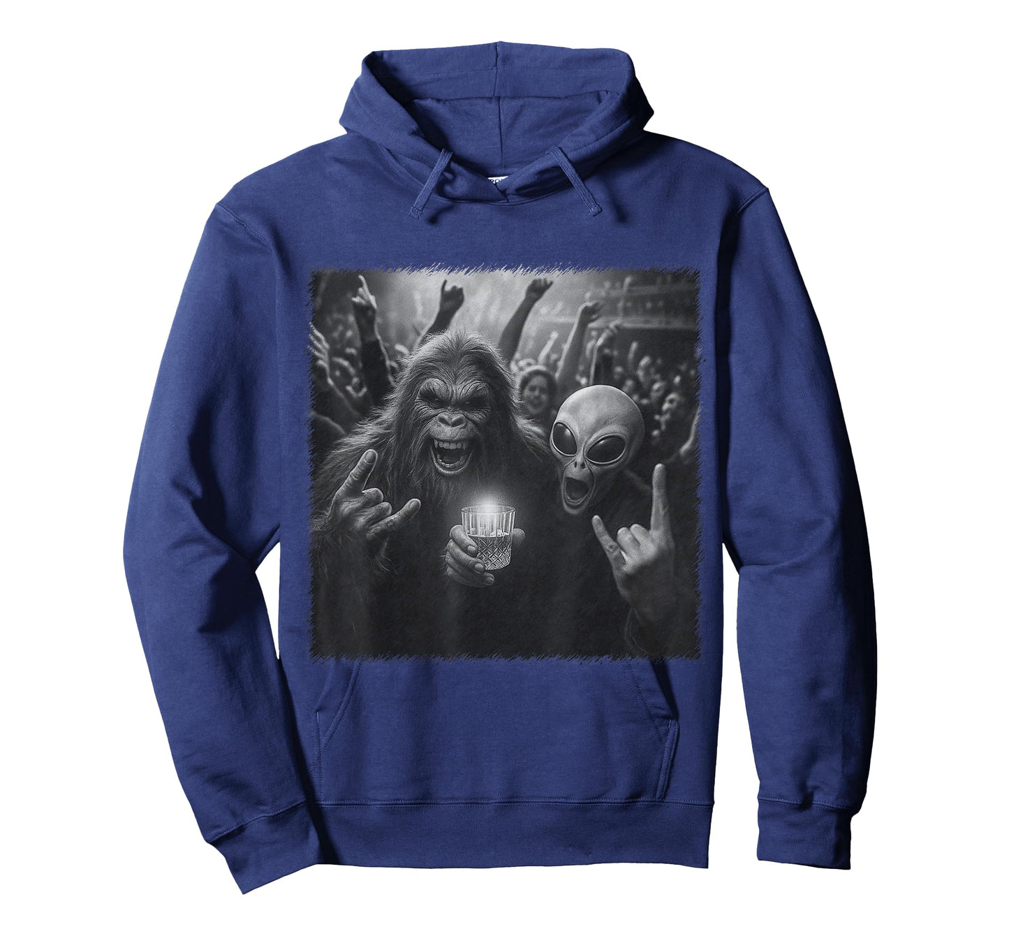 Funny bigfoot and alien party concert rave T-Shirt