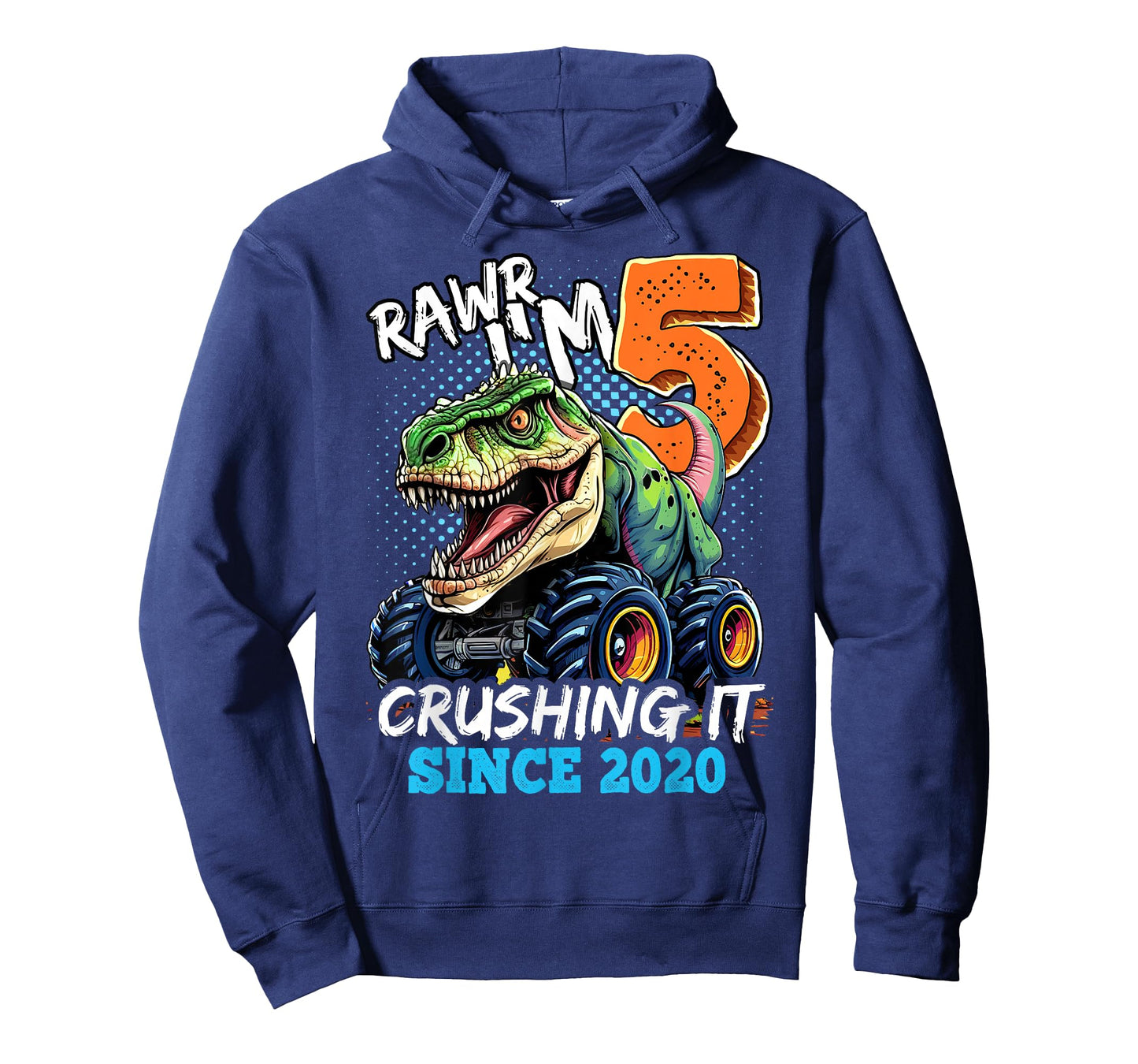 5th Birthday Monster Truck Dinosaur Party Boys Rawr I'm 5 T-Shirt