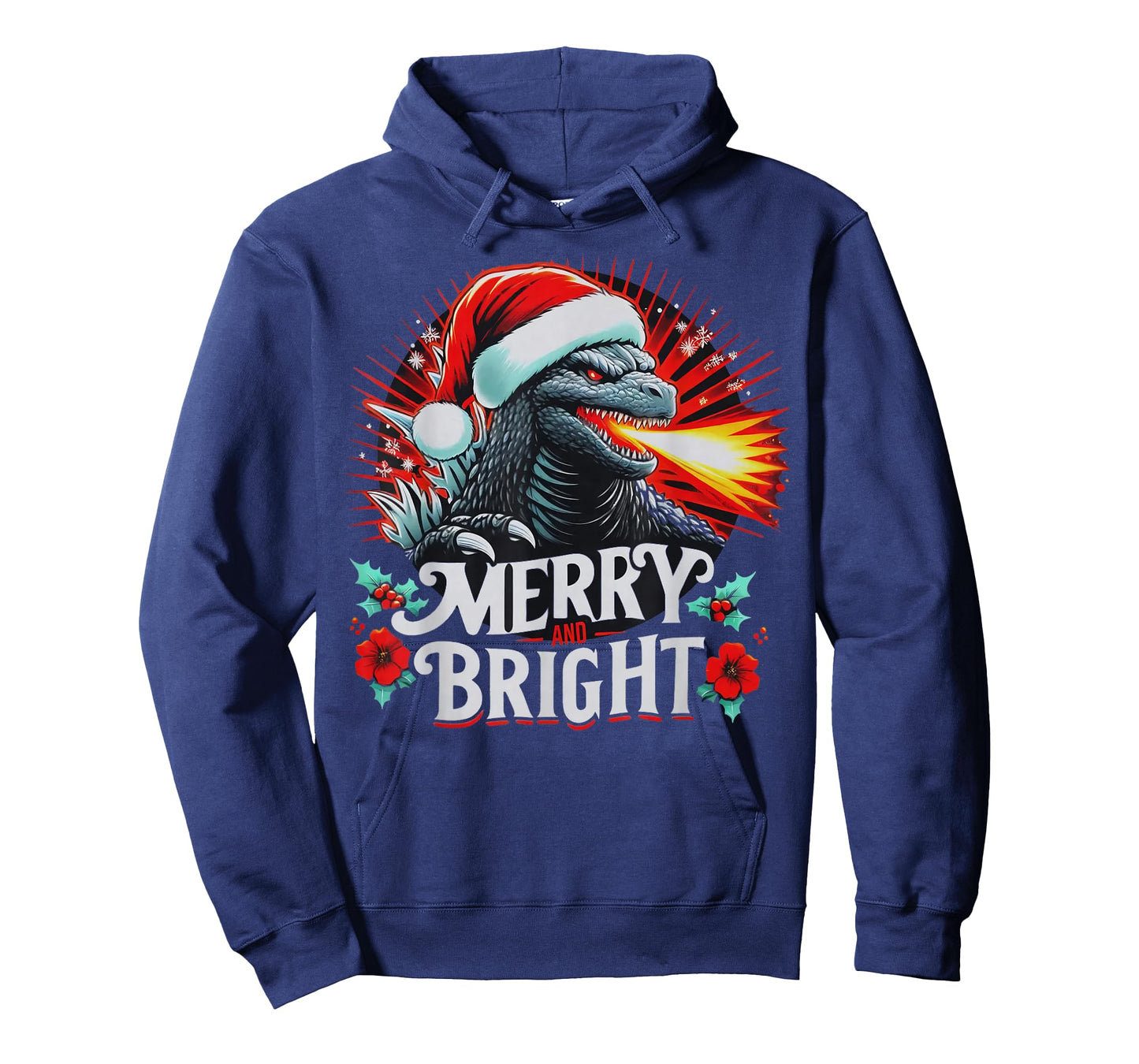 Santazilla Japanese Monster Kaiju Merry and Bright Christmas T-Shirt