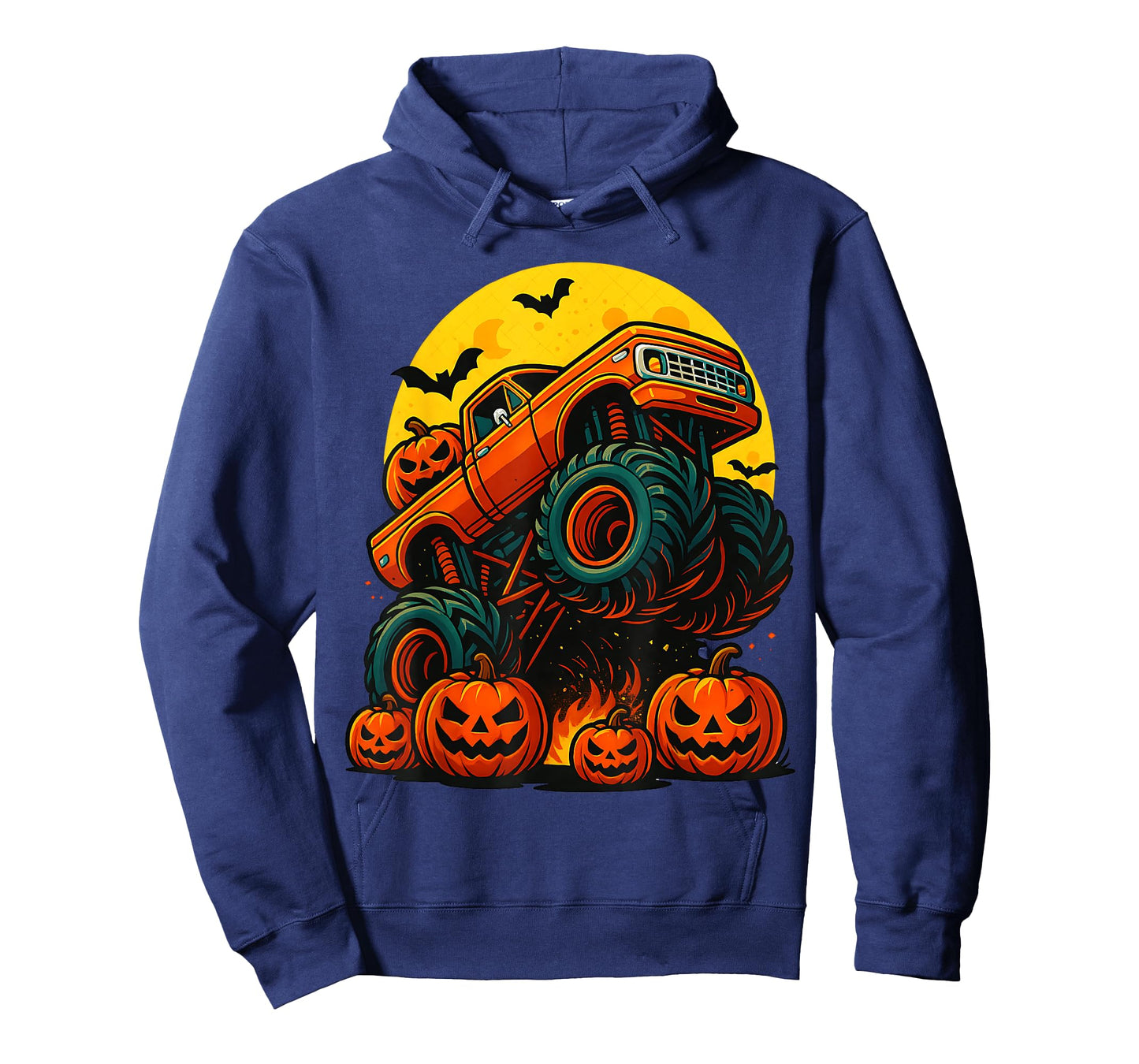 Monster Truck Halloween Jack O Lantern Moon Pumpkin Toddler T-Shirt