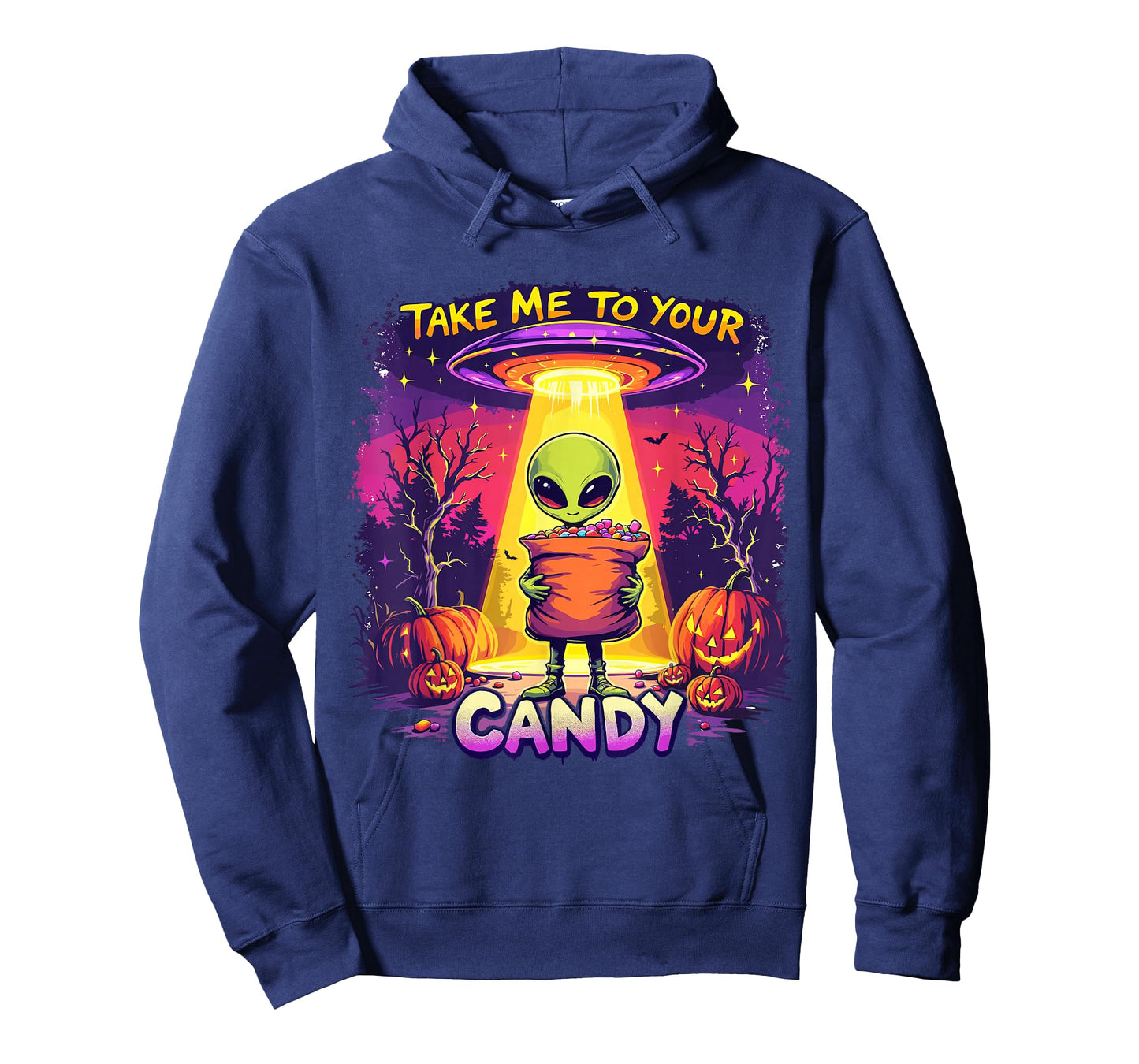 Funny Alien Halloween Costume Trick or Treat Space UFO Candy T-Shirt