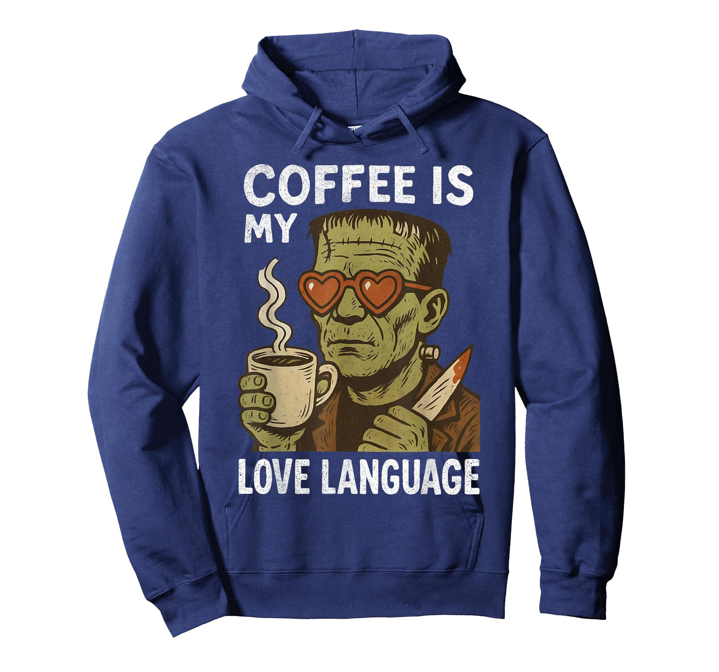 Retro Frankenstein Monster Lover Coffee is My Love Language T-Shirt