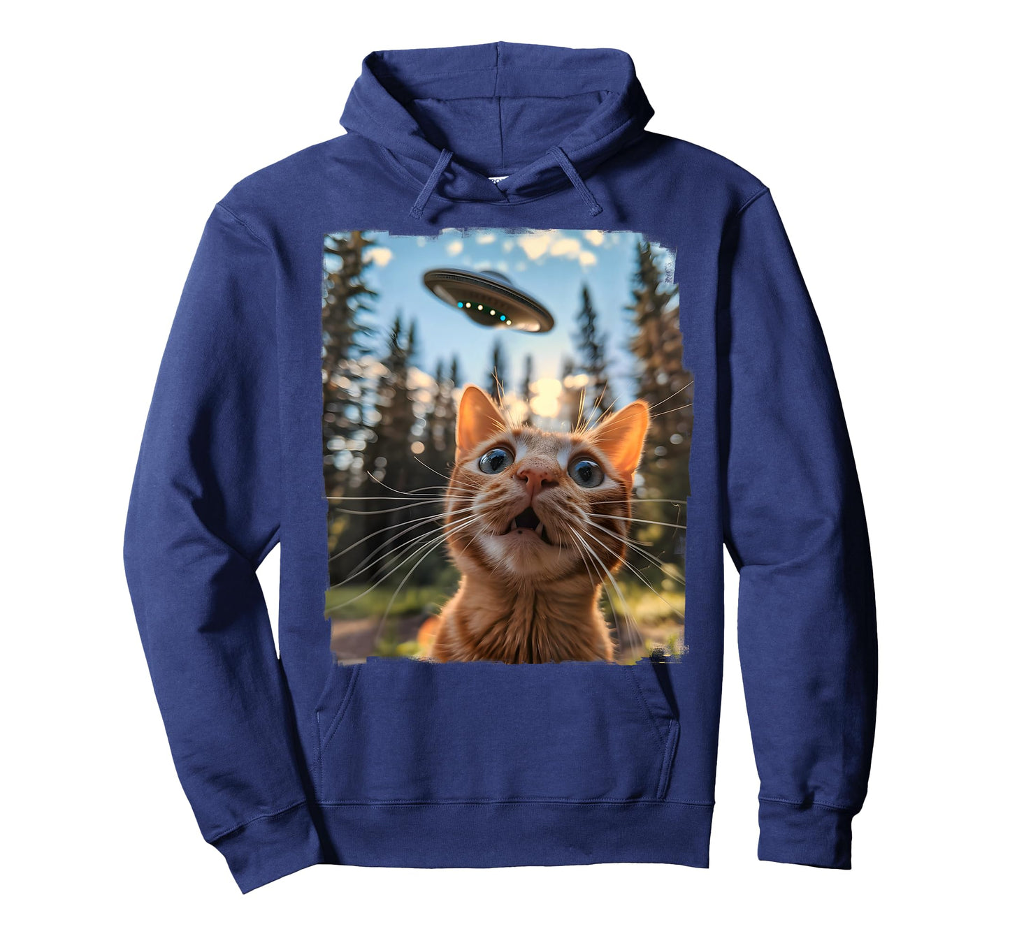 Extraterrestrial Encounter: Cat Selfie with Alien UFO Men Women Kids T-Shirt