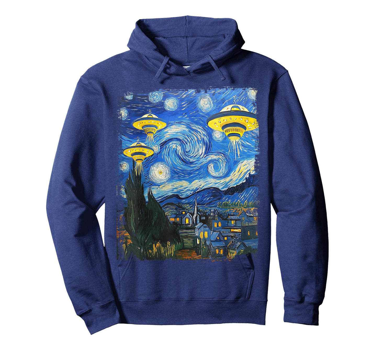 UFO Alien Starry Night Van Gogh Men Women Kids Boys Girls T-Shirt