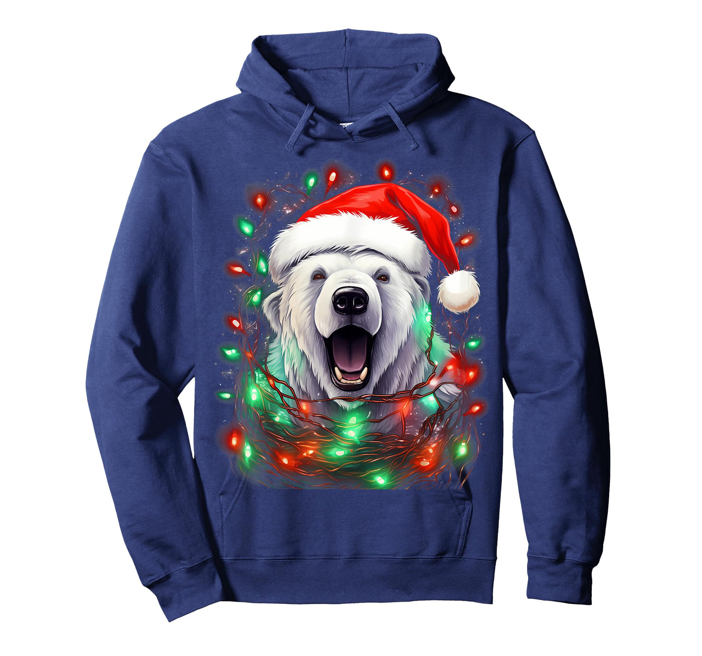 Xmas Polar Bear Tangled Christmas Lights T-Shirt