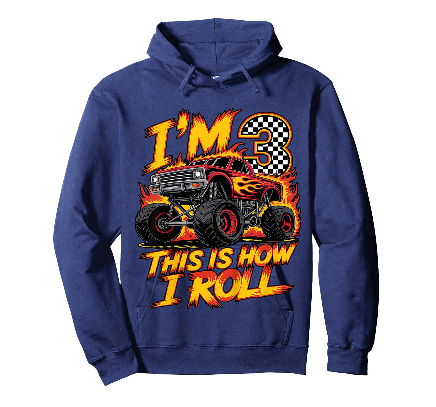 Monster Truck 3rd Birthday 3 Year Old Boy Born 2022 Kids T-Shirt